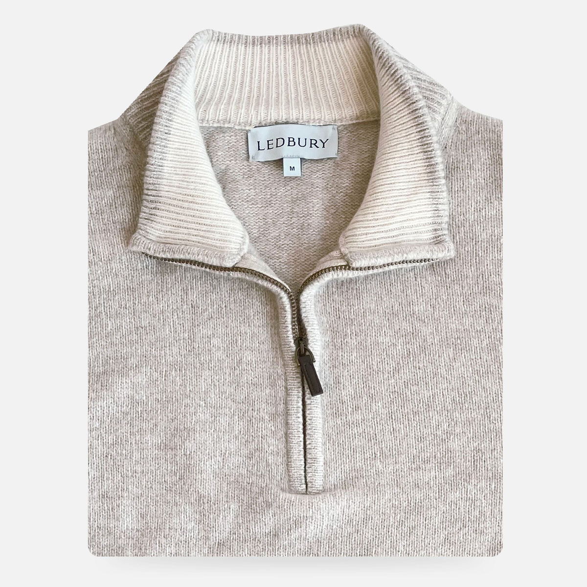 Ledbury The Slate Blue Ashton Cashmere Half-Zip Sweater