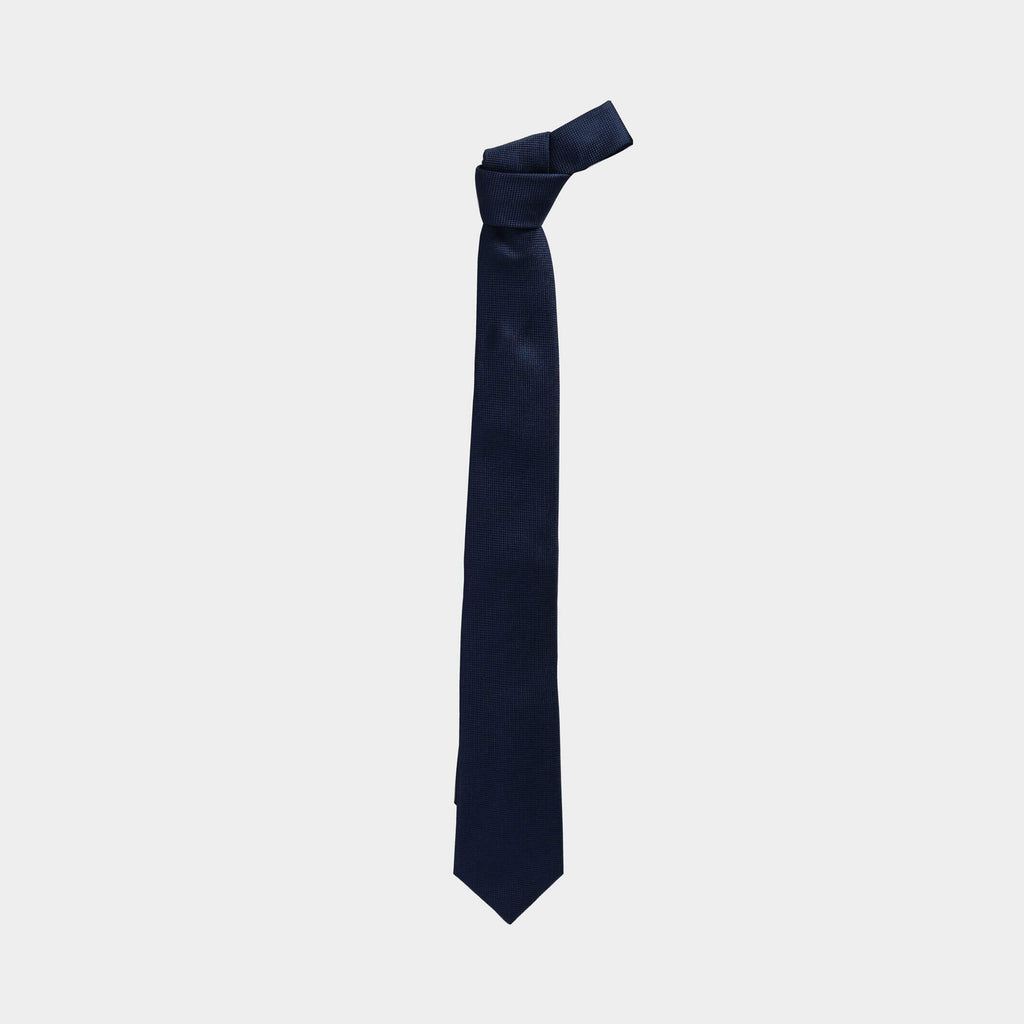 The Navy Barone Silk Tie Tie- Ledbury