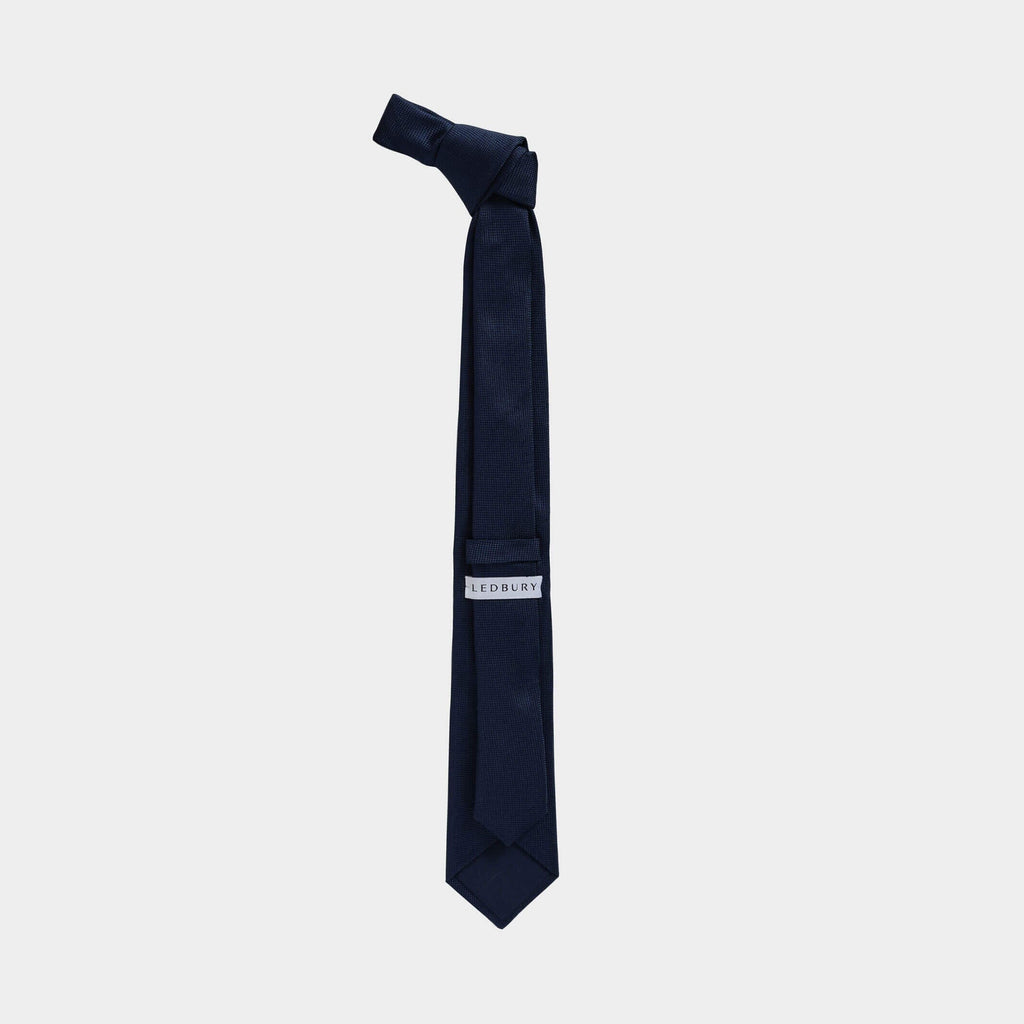 The Navy Barone Silk Tie Tie- Ledbury