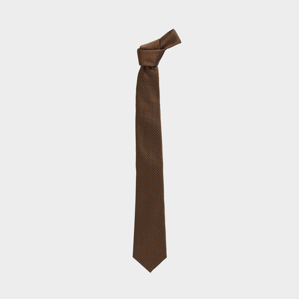 The Burnt Orange Santo Silk Cotton Tie Tie- Ledbury