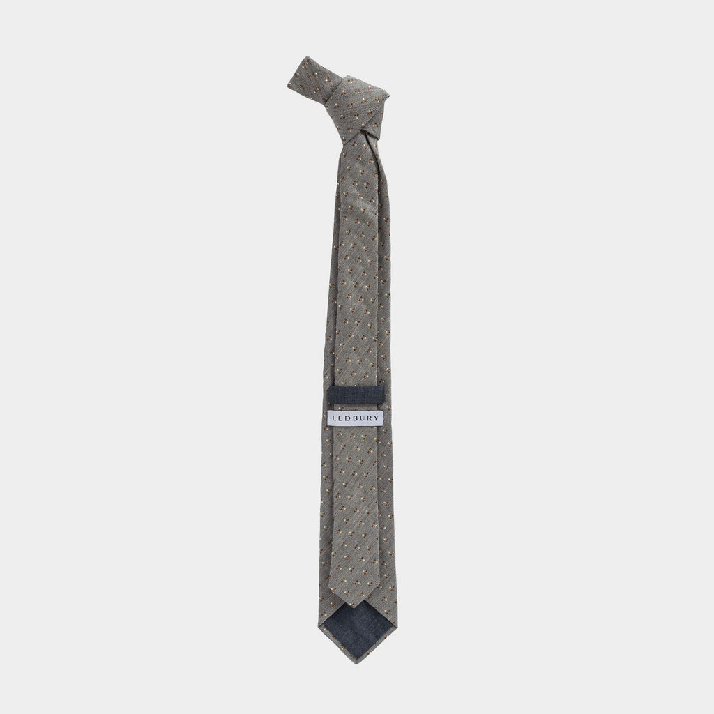 The Grey Heather Porto Wool Blend Tie Tie- Ledbury