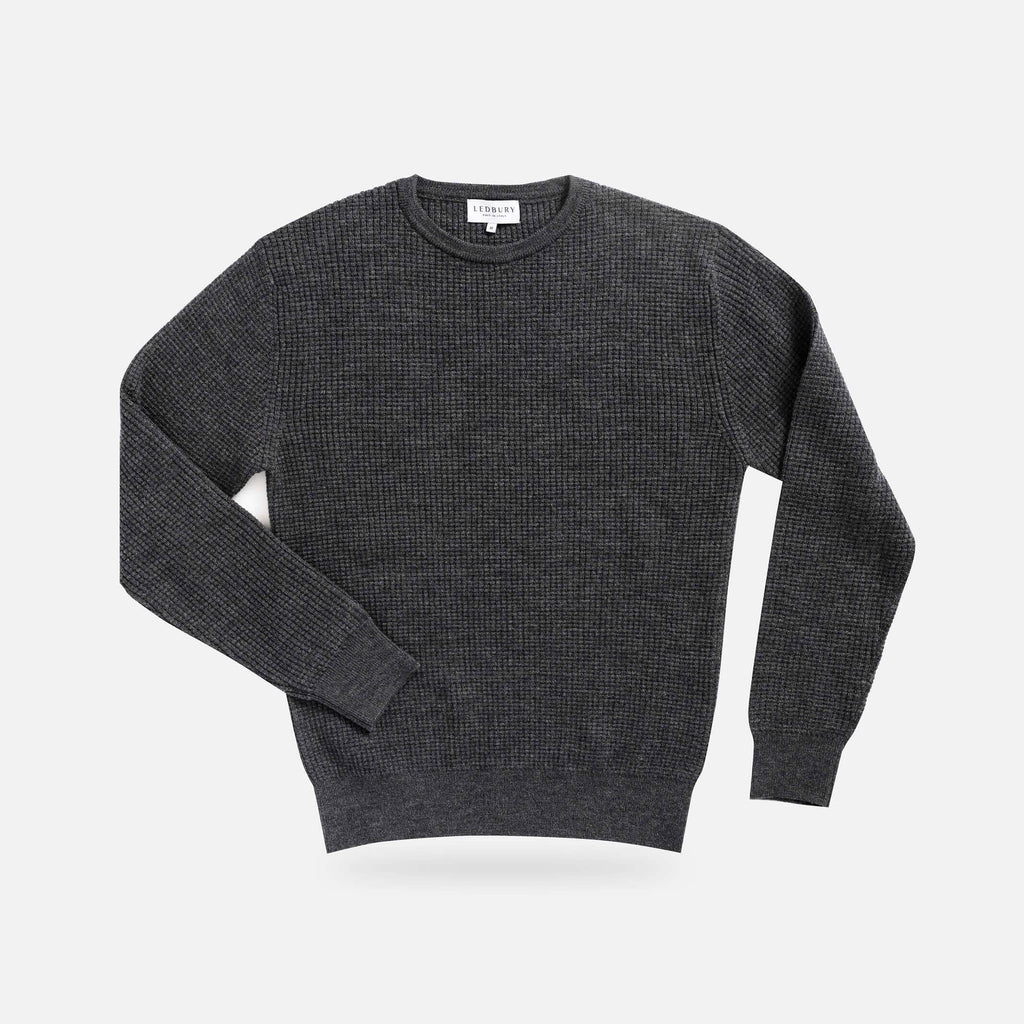 The Dark Grey Walden Thermal Crew Sweater- Ledbury