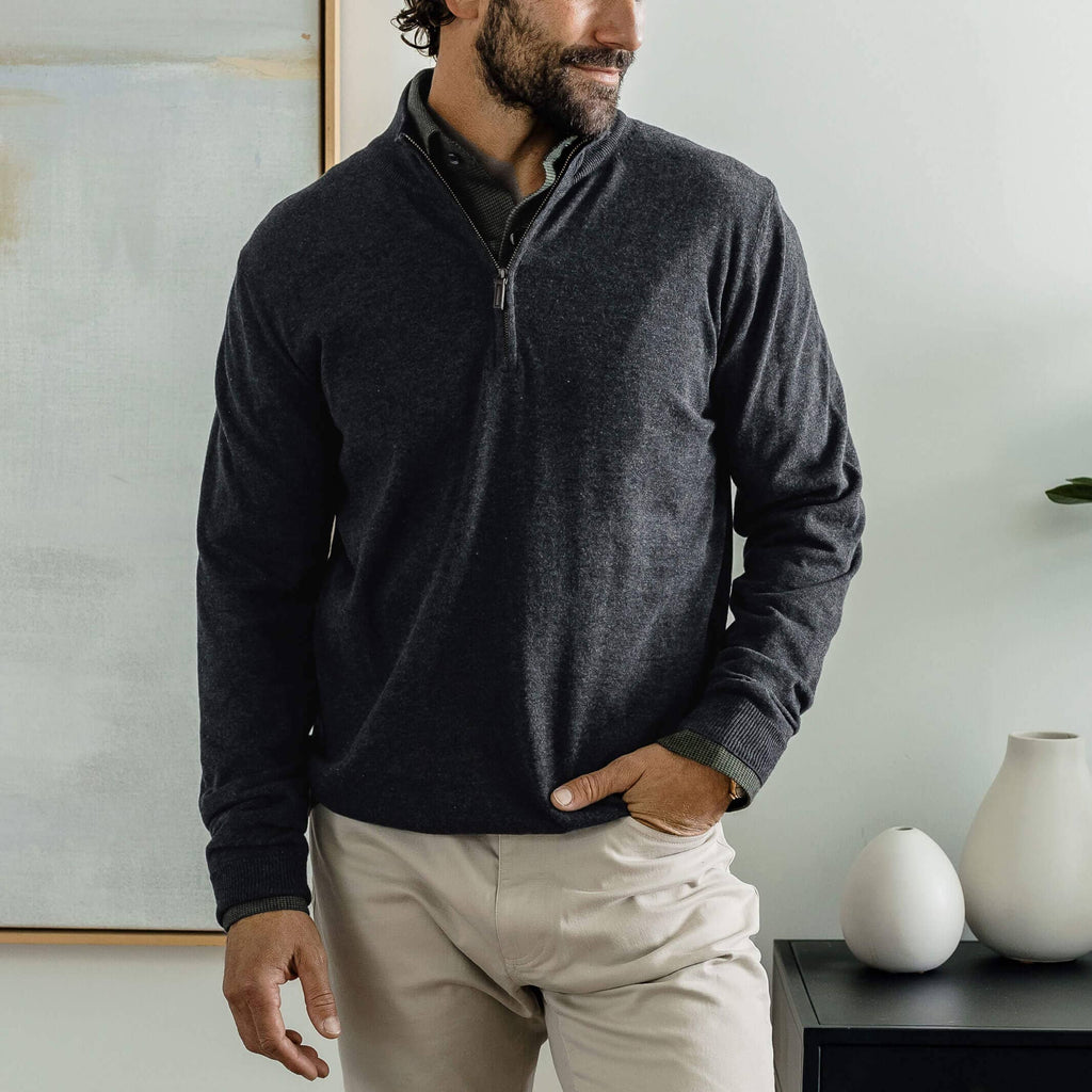 The Charcoal Heather Easterley Pullover Sweater Sweater- Ledbury