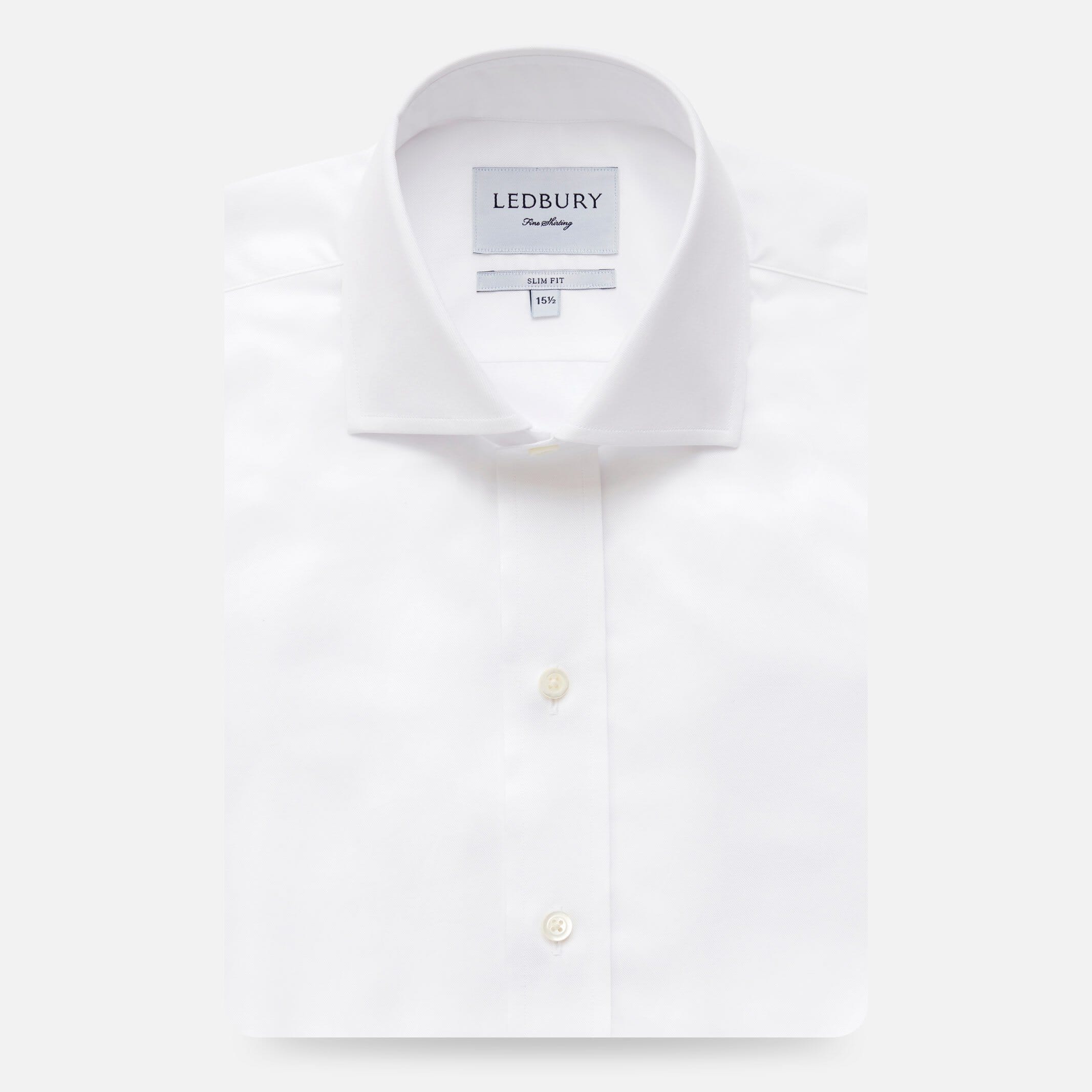 The White Fine Twill Spread Dress Shirt – Ledbury