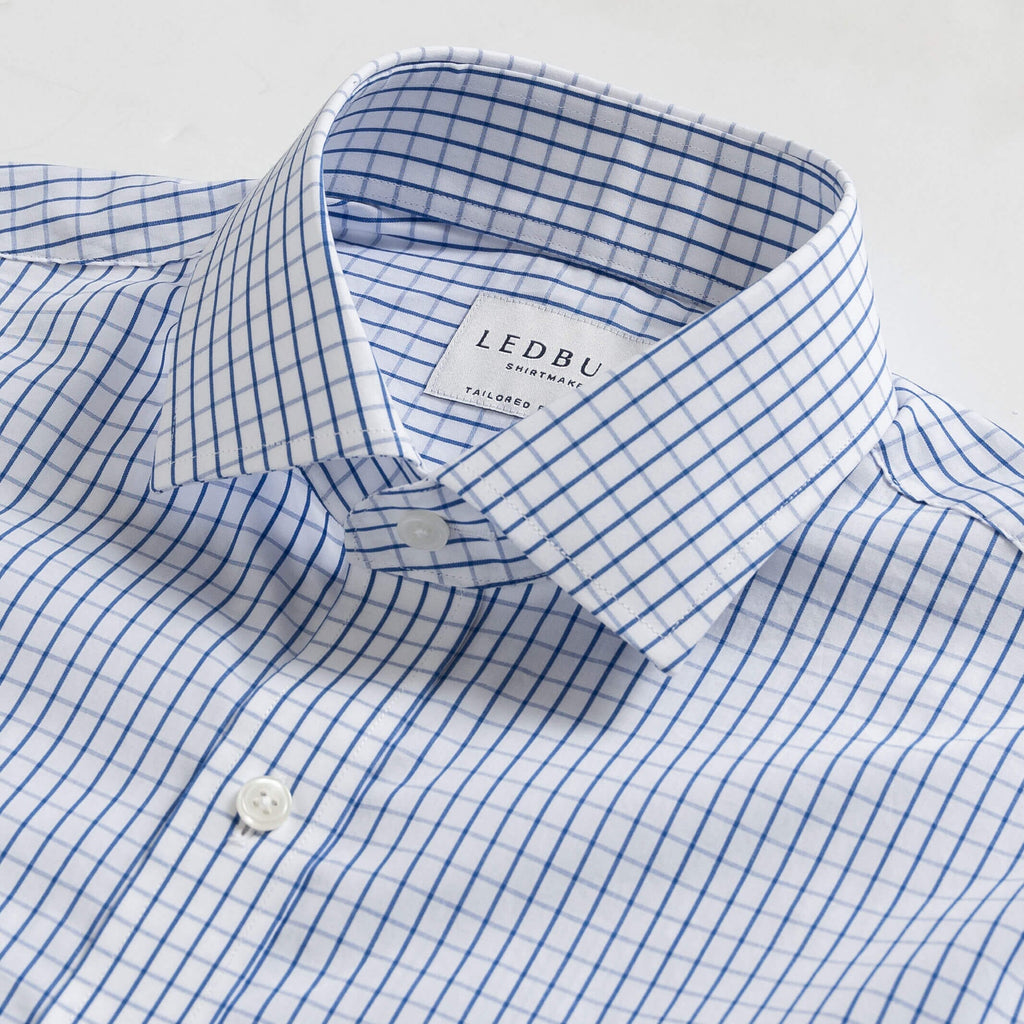 The Blue Leonard Check Dress Shirt Dress Shirt- Ledbury