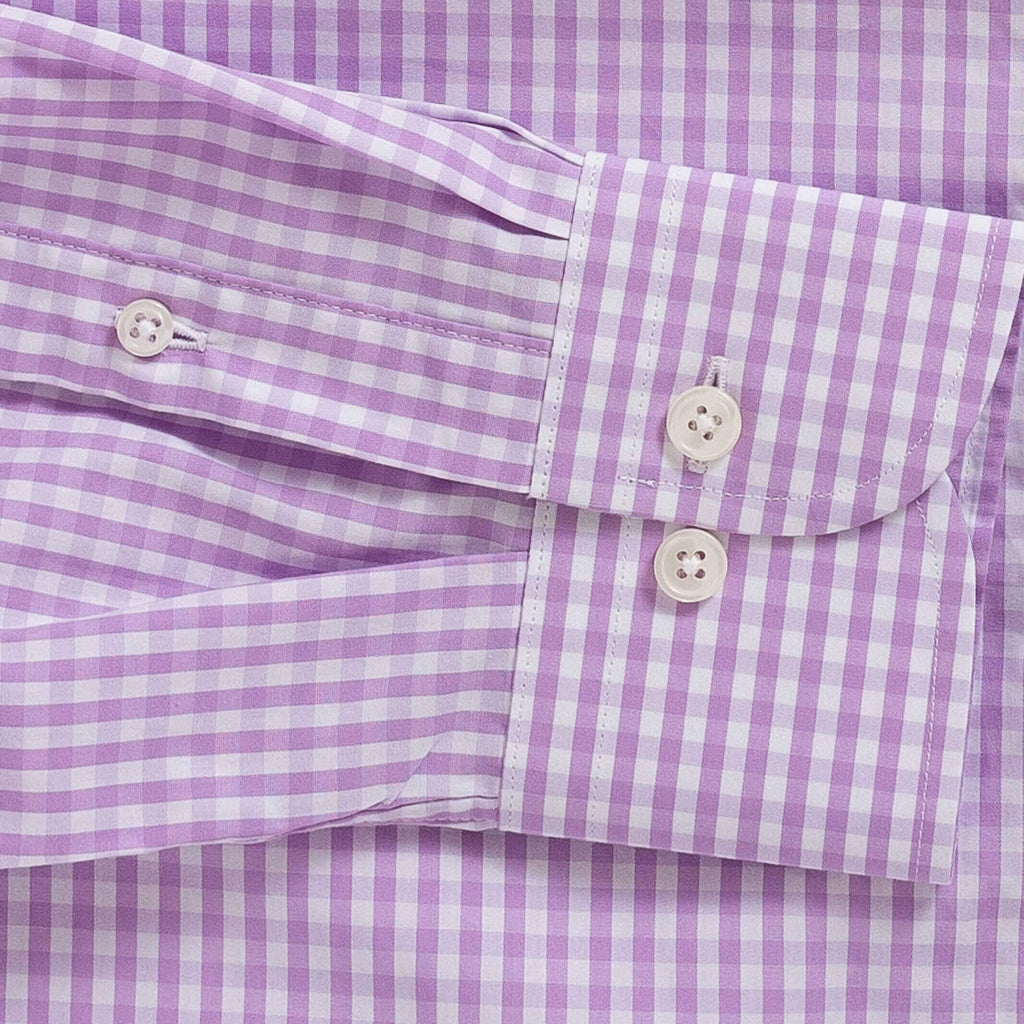 The Purple Bagley Gingham Dress Shirt Dress Shirt- Ledbury