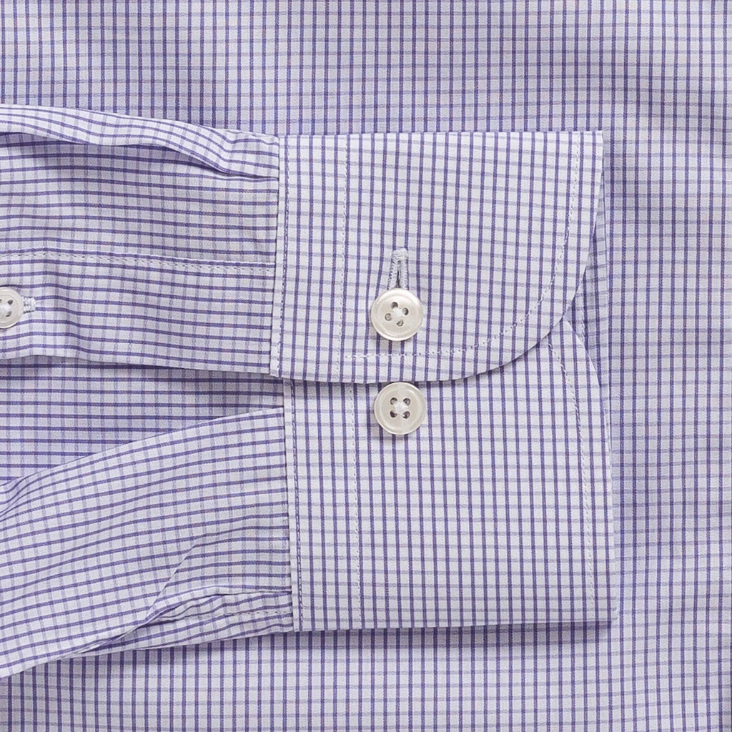 The Purple Mills Micro Check Dress Shirt Dress Shirt- Ledbury