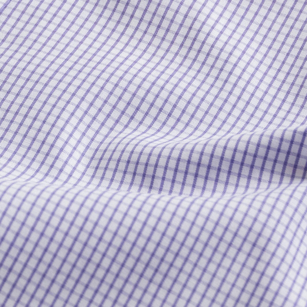 The Purple Mills Micro Check Dress Shirt Dress Shirt- Ledbury