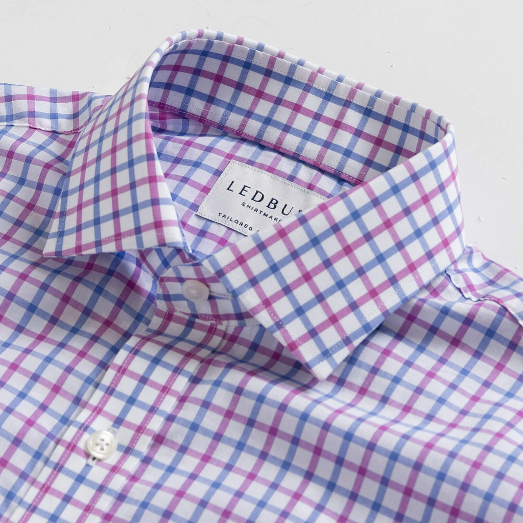 The Purple Hester Check Dress Shirt Dress Shirt- Ledbury