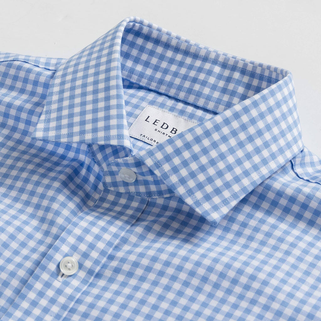 The Sky Blue Beck Oxford Gingham Dress Shirt Dress Shirt- Ledbury