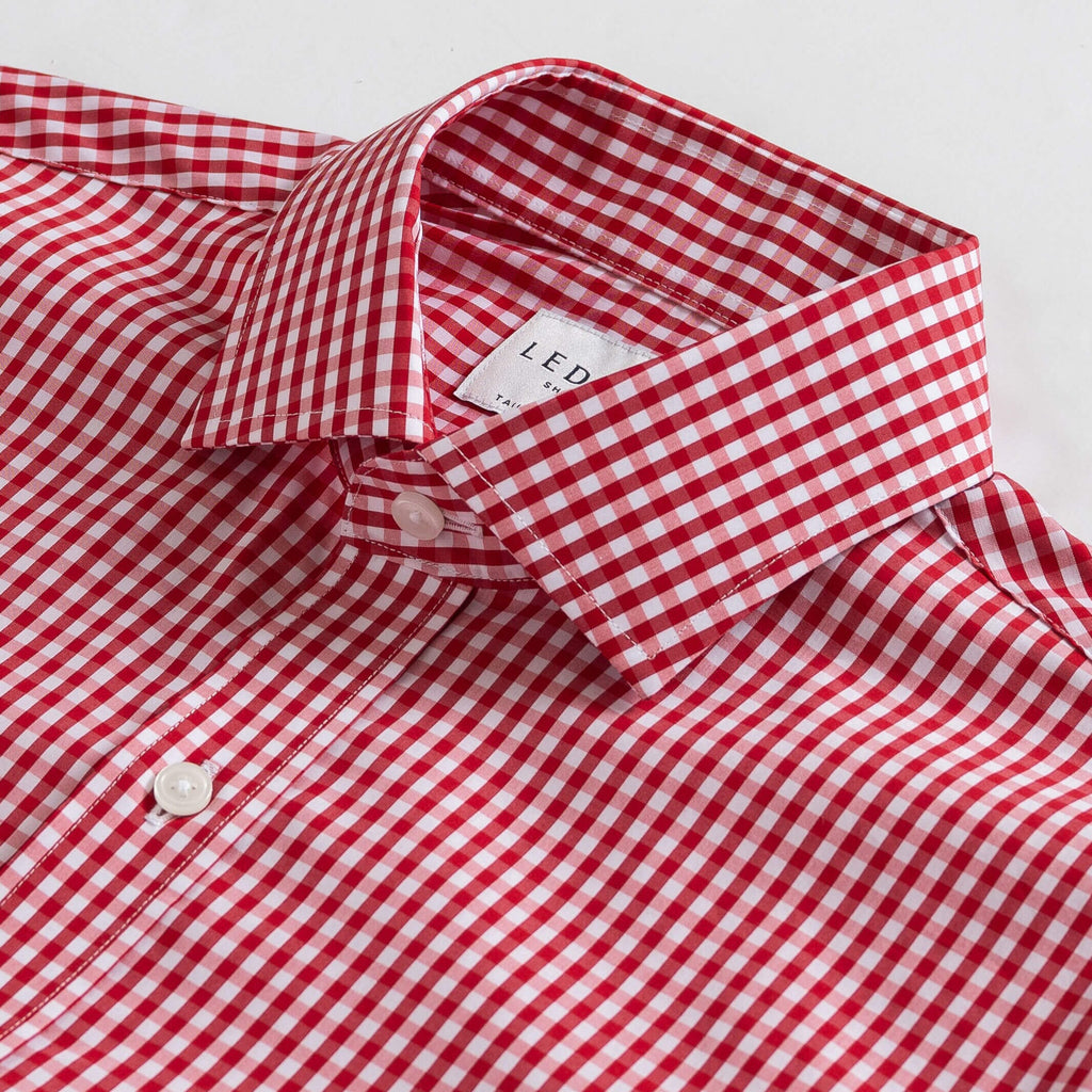 The Red Broughton Stretch Poplin Gingham Dress Shirt Dress Shirt- Ledbury