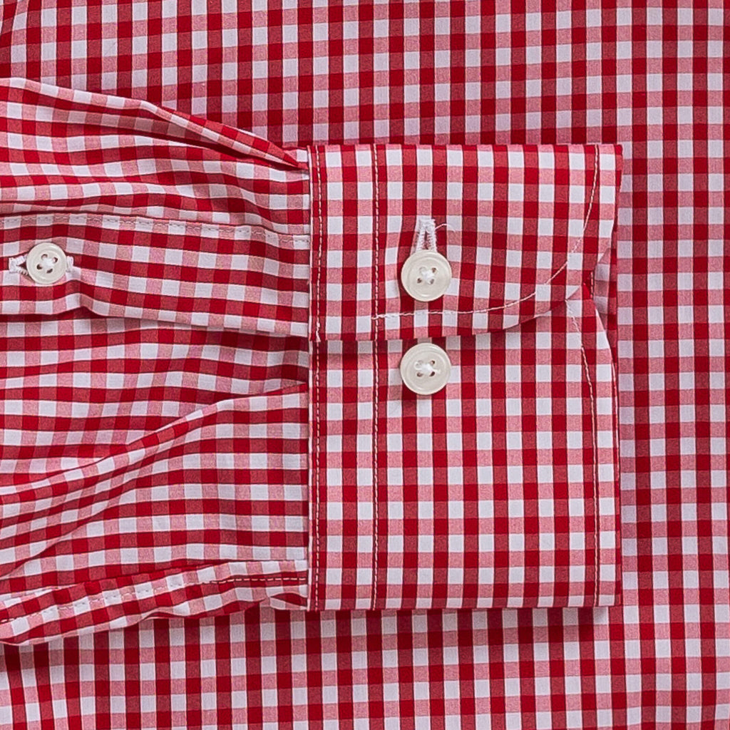 The Red Broughton Stretch Poplin Gingham Dress Shirt Dress Shirt- Ledbury