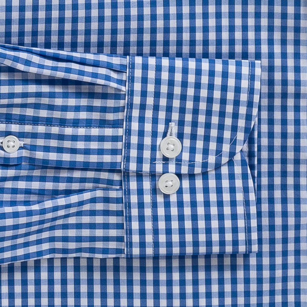 The Blue Broughton Stretch Poplin Gingham Dress Shirt Dress Shirt- Ledbury