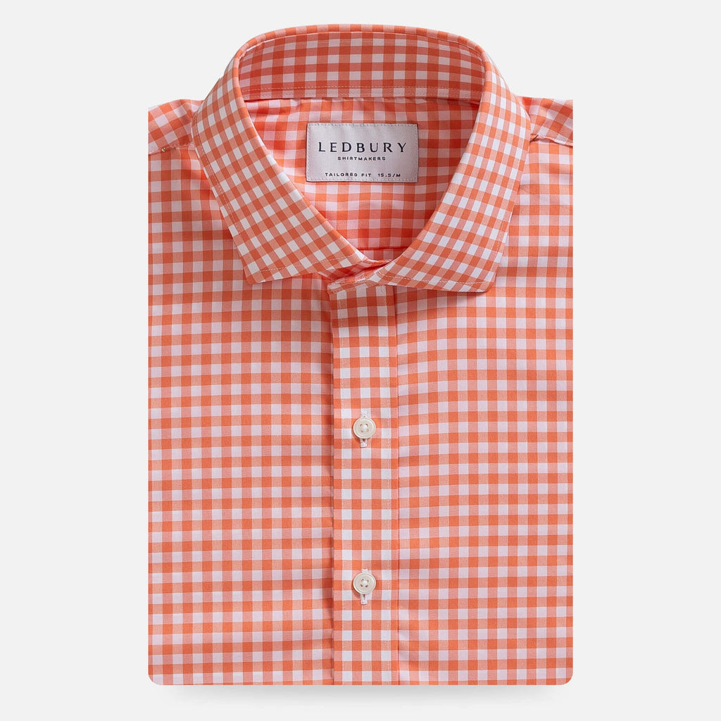 The Orange Arden Stretch Gingham Dress Shirt Dress Shirt- Ledbury