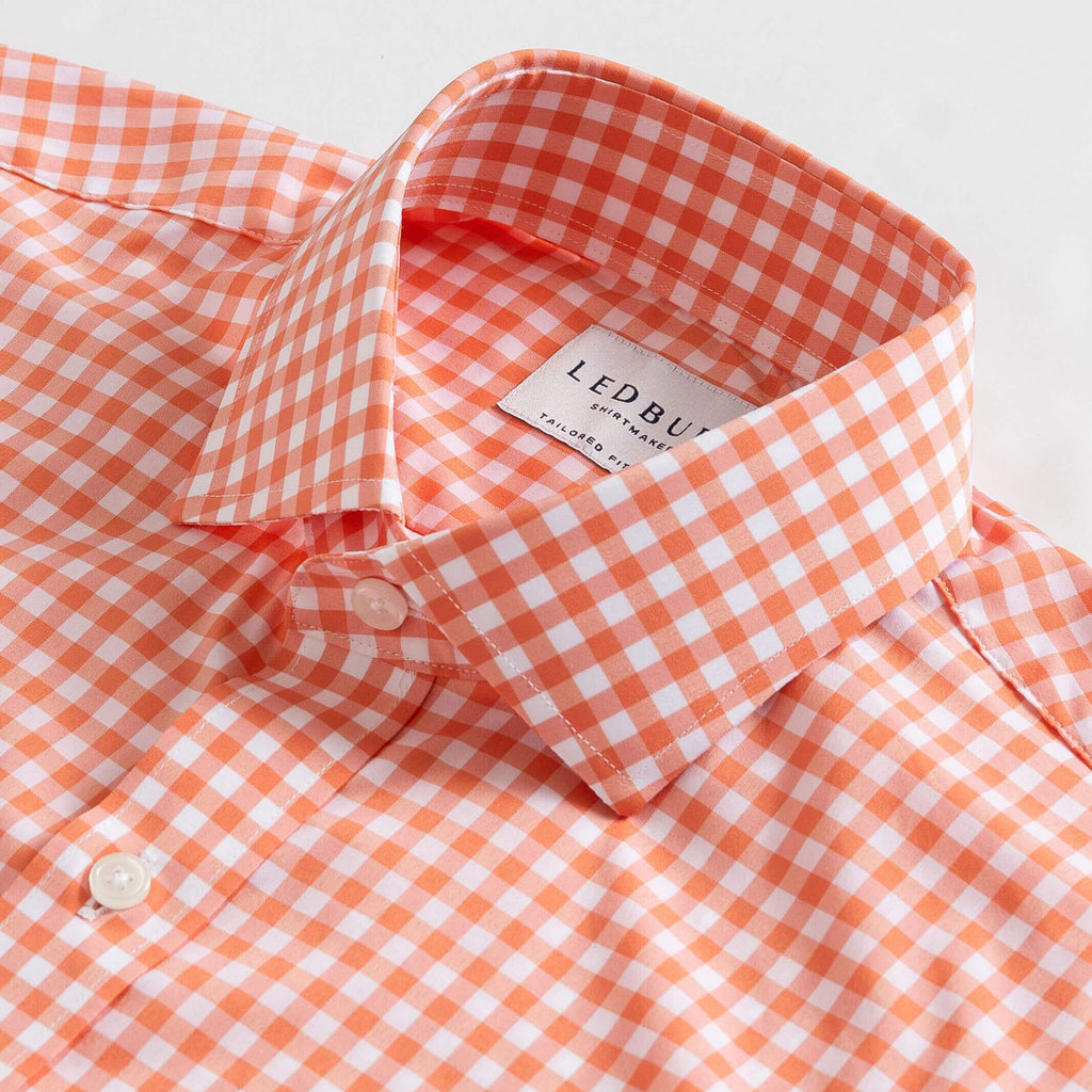 The Orange Arden Stretch Gingham Dress Shirt Dress Shirt- Ledbury