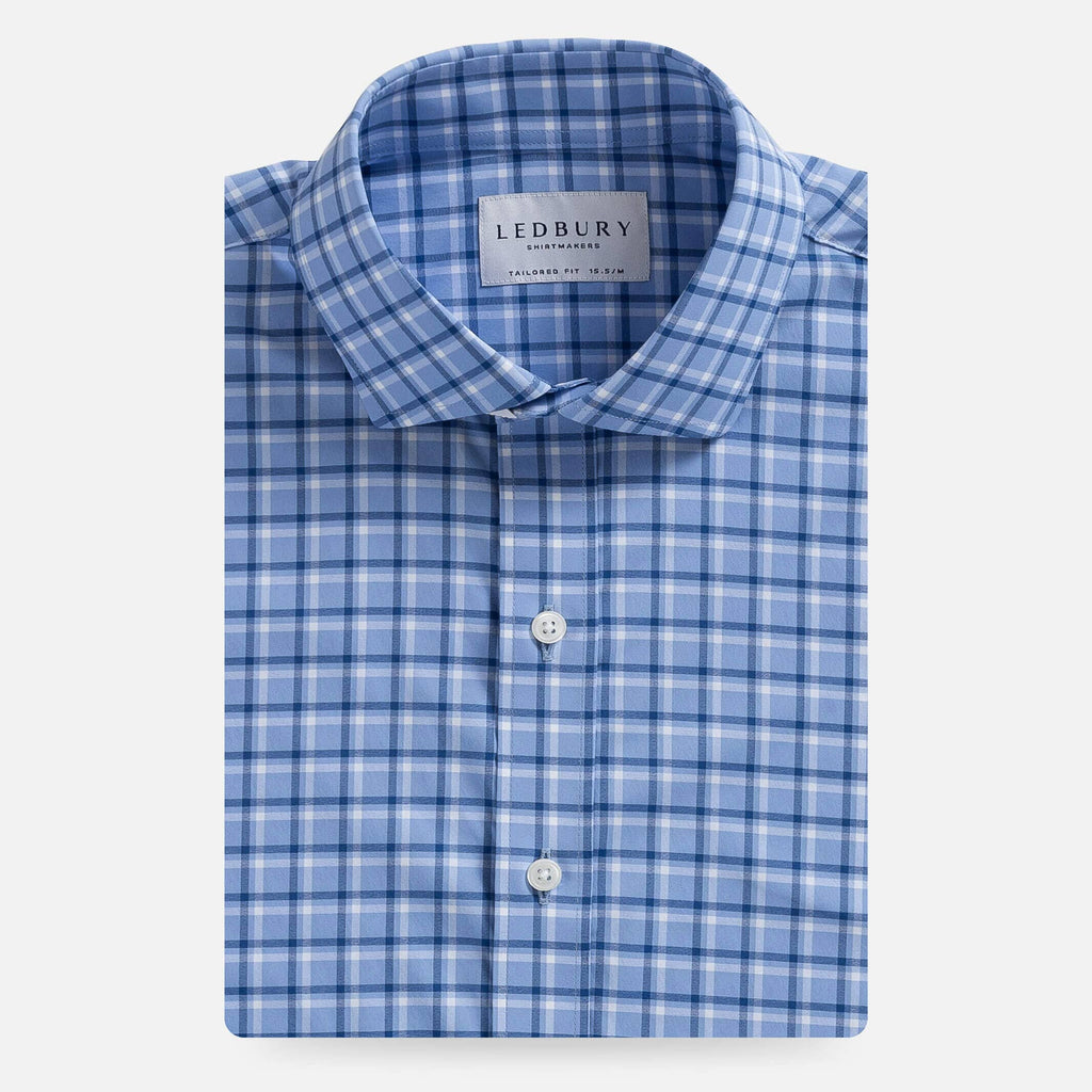 The Blue Brimfield Tattersall Stretch Dress Shirt Dress Shirt- Ledbury