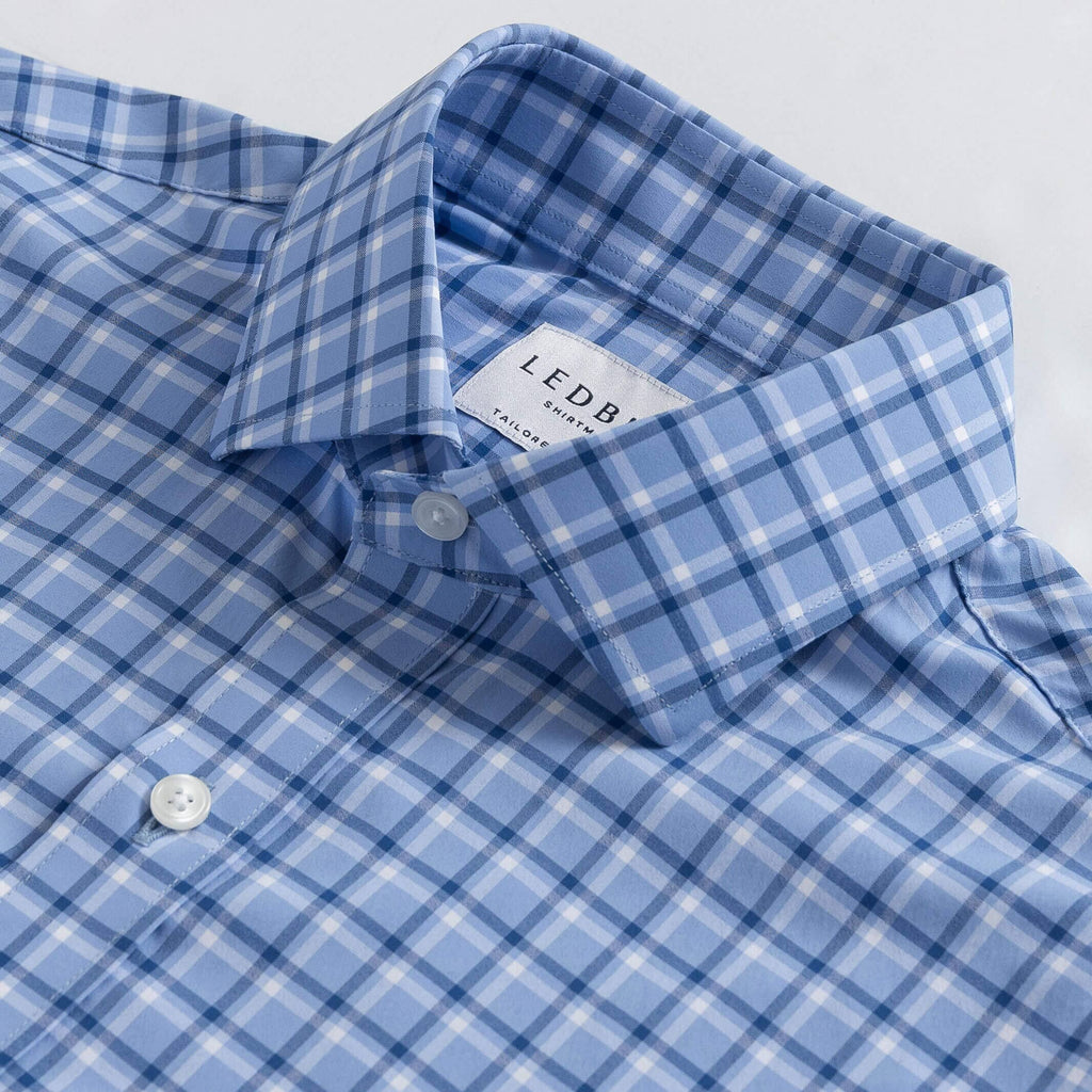 The Blue Brimfield Tattersall Stretch Dress Shirt Dress Shirt- Ledbury