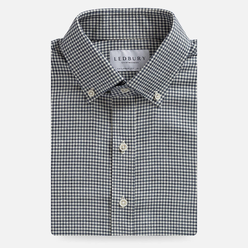 The Vintage Navy Berkshire Gingham Casual Shirt Casual Shirt- Ledbury