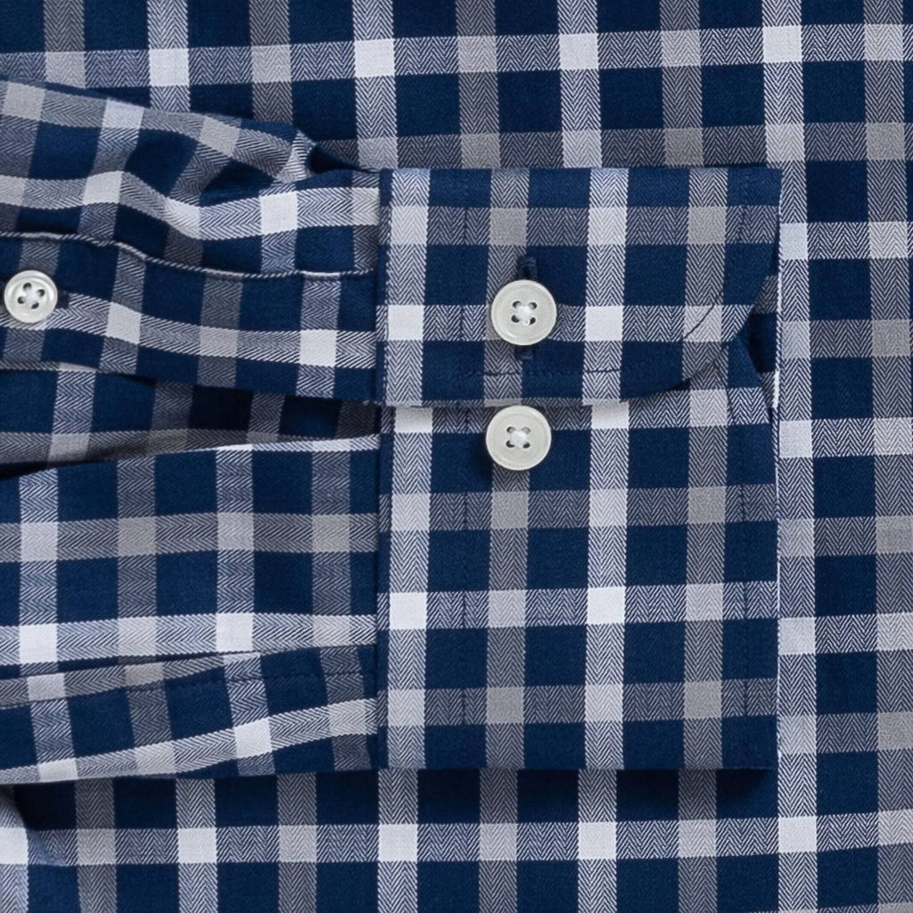 The Navy Blue Miller Check Casual Shirt Casual Shirt- Ledbury