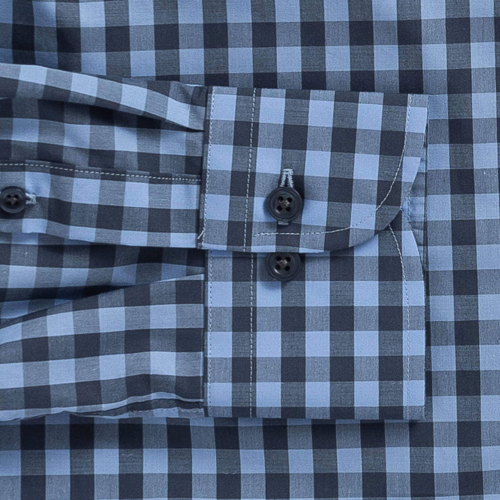 The Surf Blue Hayes Gingham Dress Shirt Dress Shirt- Ledbury