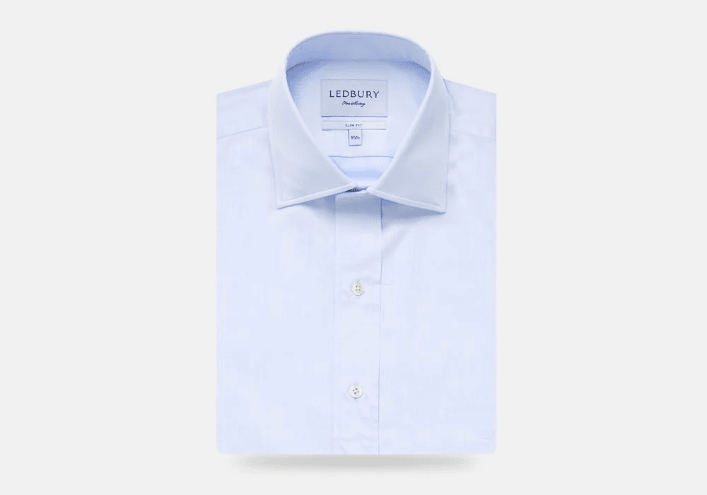 The Blue Fine Twill Mid-Spread Dress Shirt – Ledbury