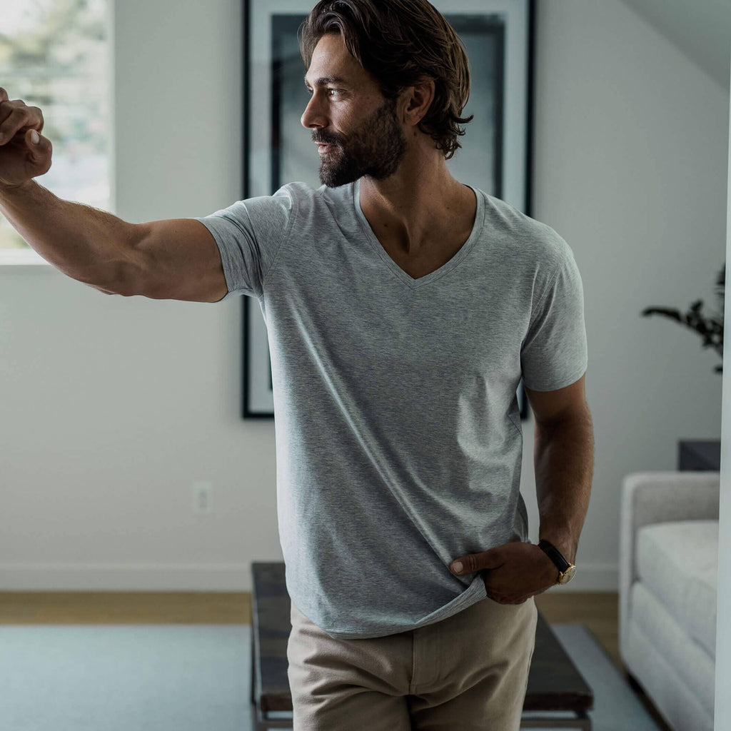 The Heather Grey V Neck Undershirt Custom Undershirt- Ledbury