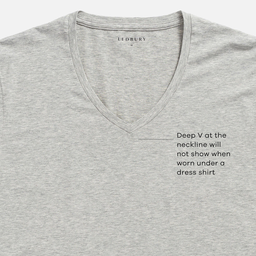 The Heather Grey V Neck Undershirt Custom Undershirt- Ledbury