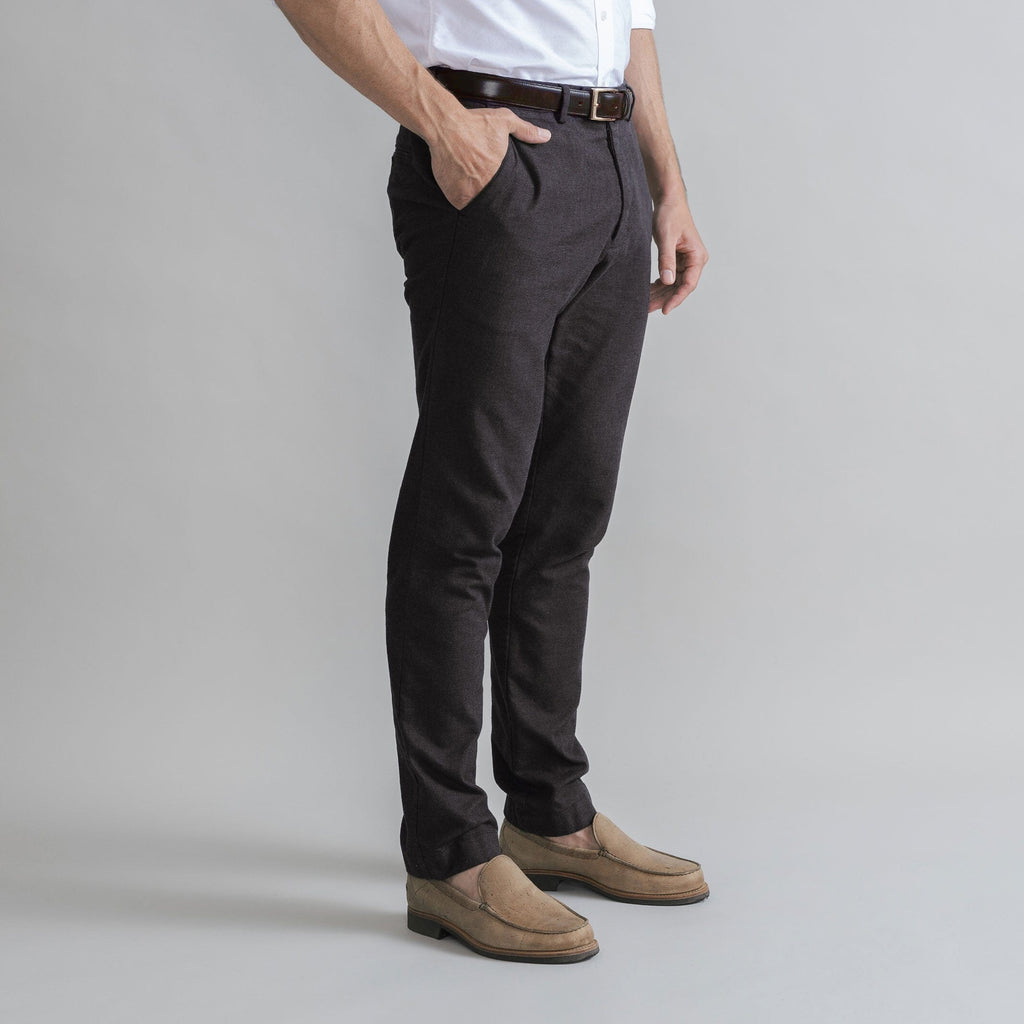 The Dark Brown Brushed Cotton Richmond Dress Chino Custom Pant Custom Pant- Ledbury