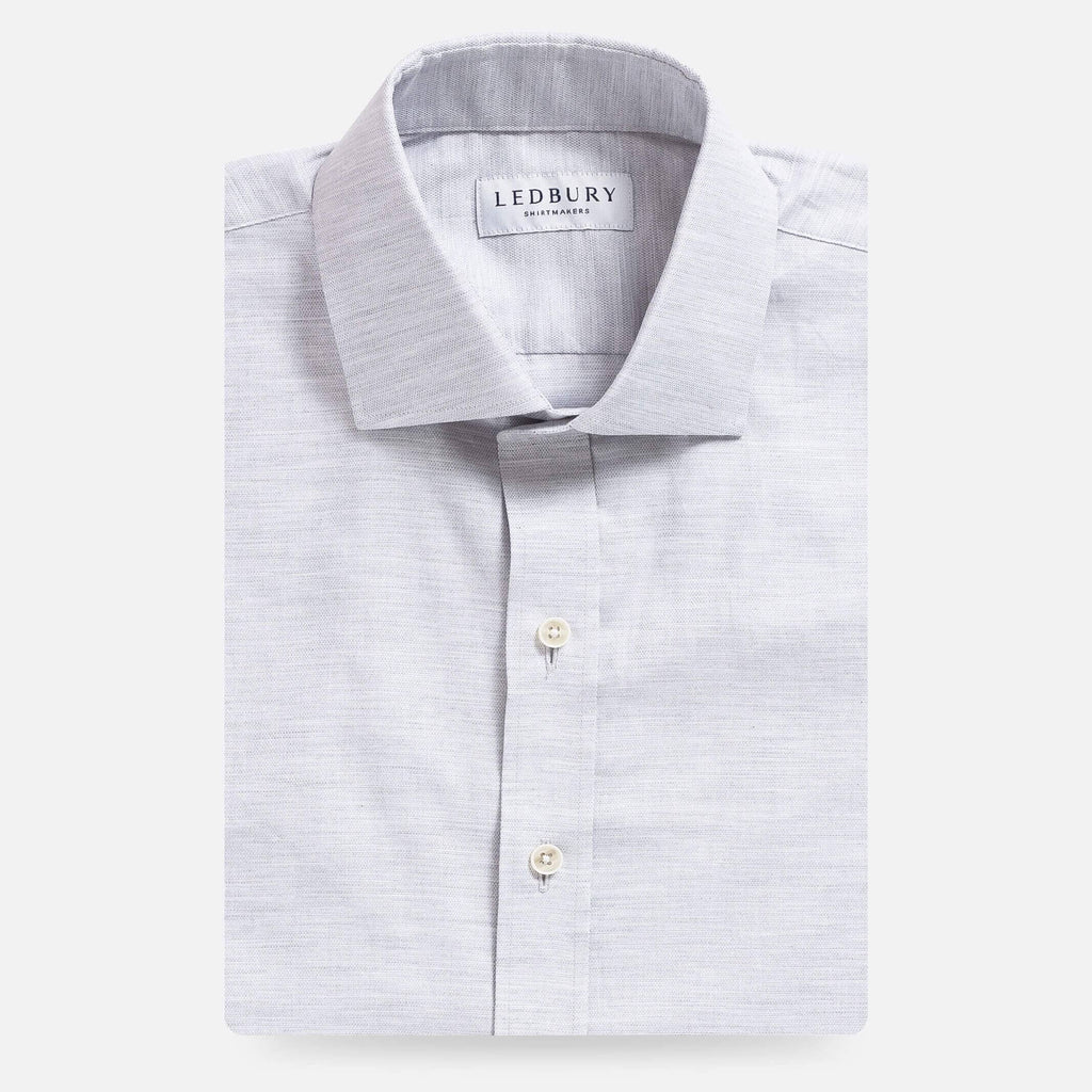 The Light Grey Brompton Mouline Custom Shirt Custom Dress Shirt- Ledbury