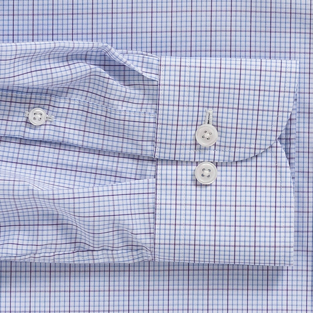 The Plum Kent Windowpane Custom Shirt Custom Dress Shirt- Ledbury