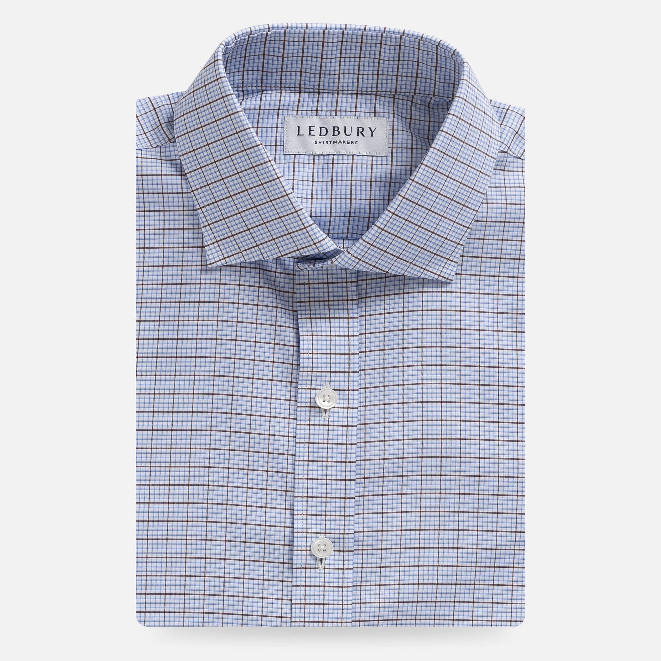 The Brown Kent Windowpane Custom Shirt Custom Dress Shirt- Ledbury