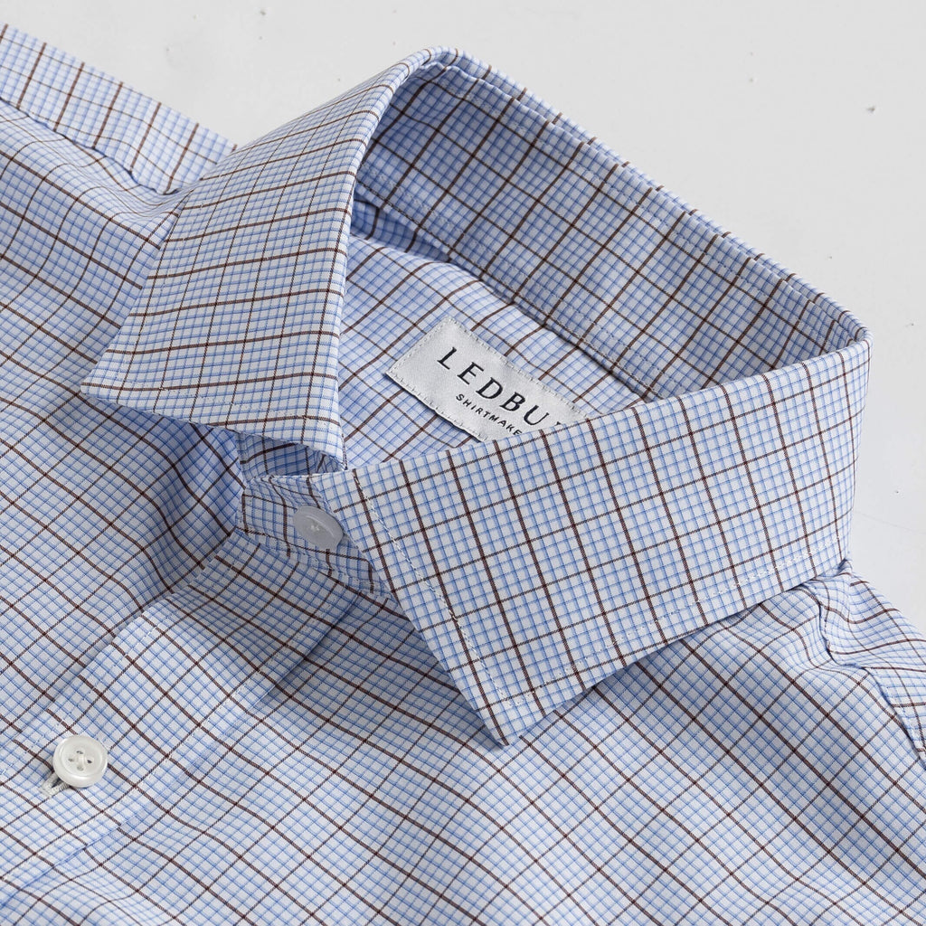 The Brown Kent Windowpane Custom Shirt Custom Dress Shirt- Ledbury