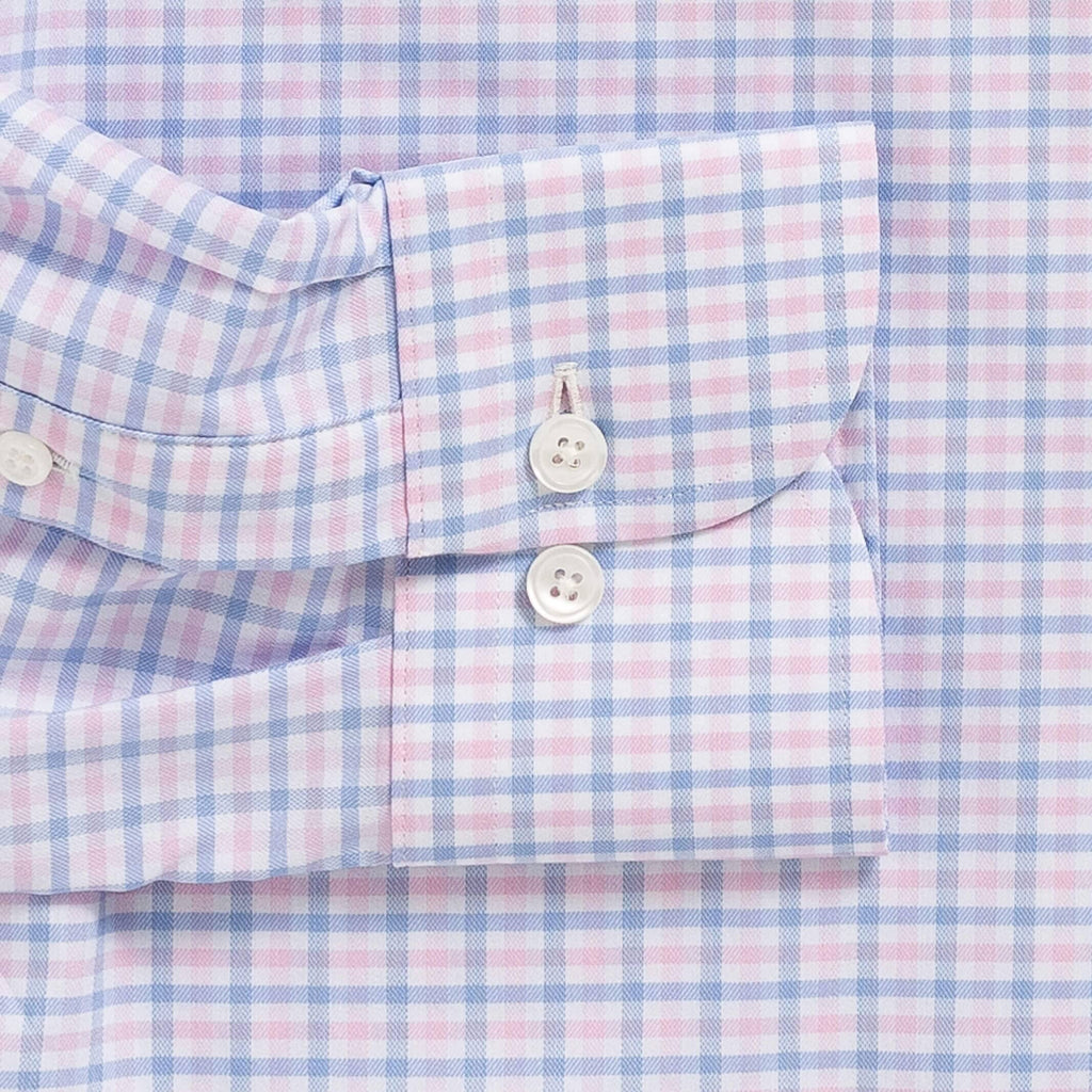 The Pink Journey Flex Performance Tattersall Custom Shirt Custom Dress Shirt- Ledbury