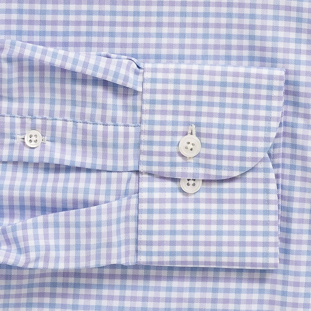 The Lavender Journey Flex Performance Tattersall Custom Shirt Custom Dress Shirt- Ledbury