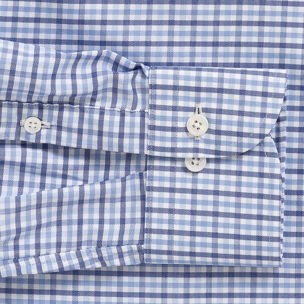 The Blue Journey Flex Performance Tattersall Custom Shirt Custom Dress Shirt- Ledbury