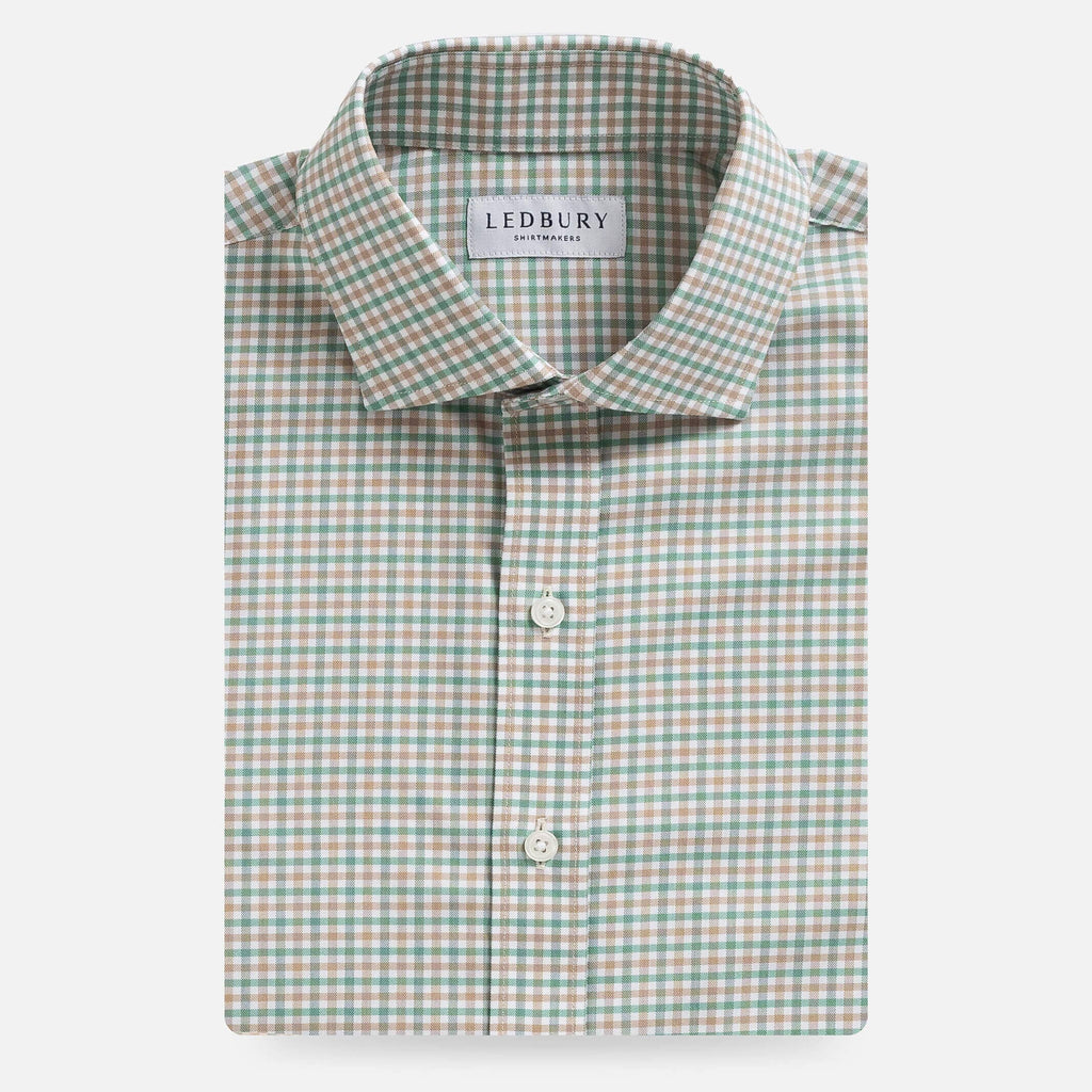 The Green Journey Flex Performance Tattersall Custom Shirt Custom Dress Shirt- Ledbury