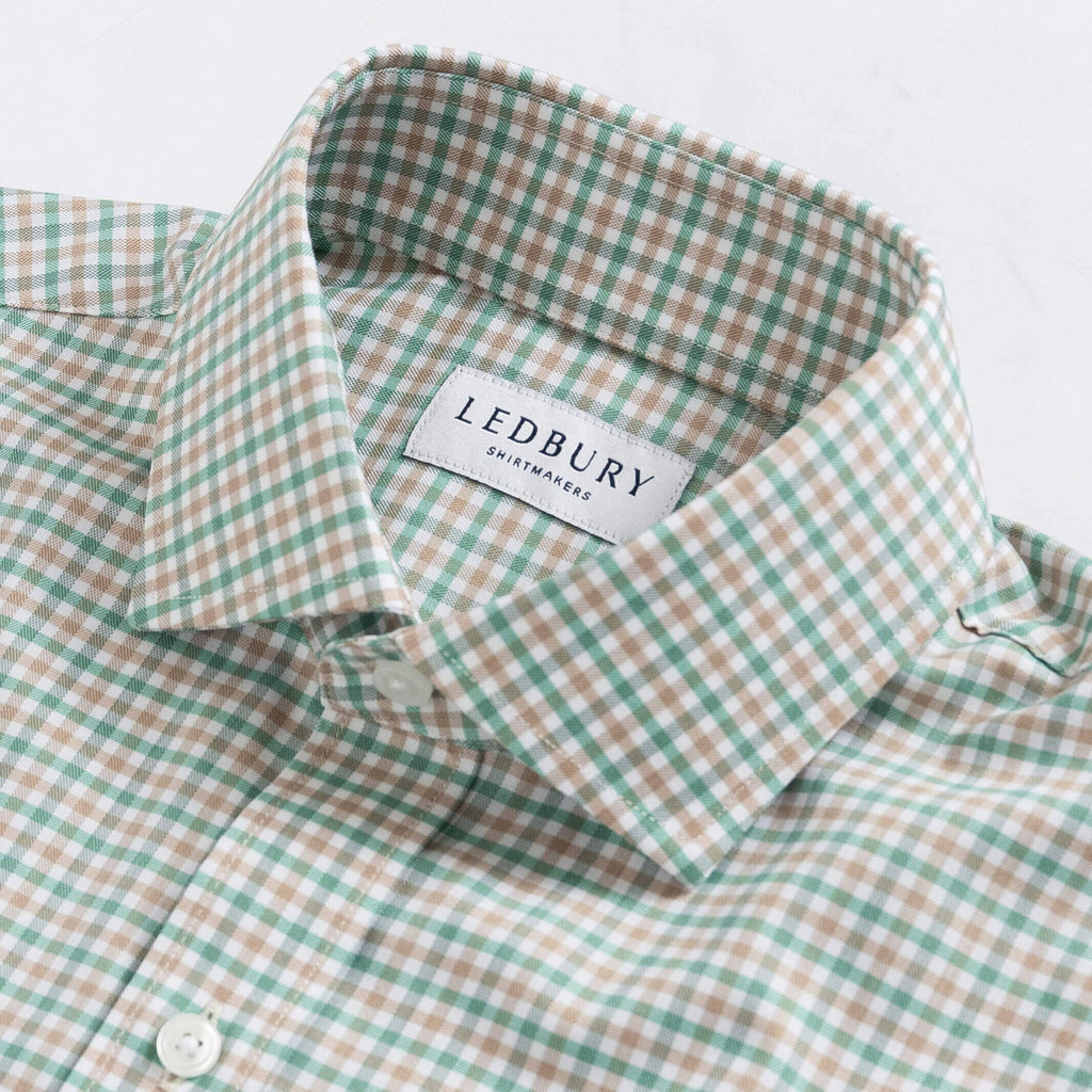 The Green Journey Flex Performance Tattersall Custom Shirt Custom Dress Shirt- Ledbury