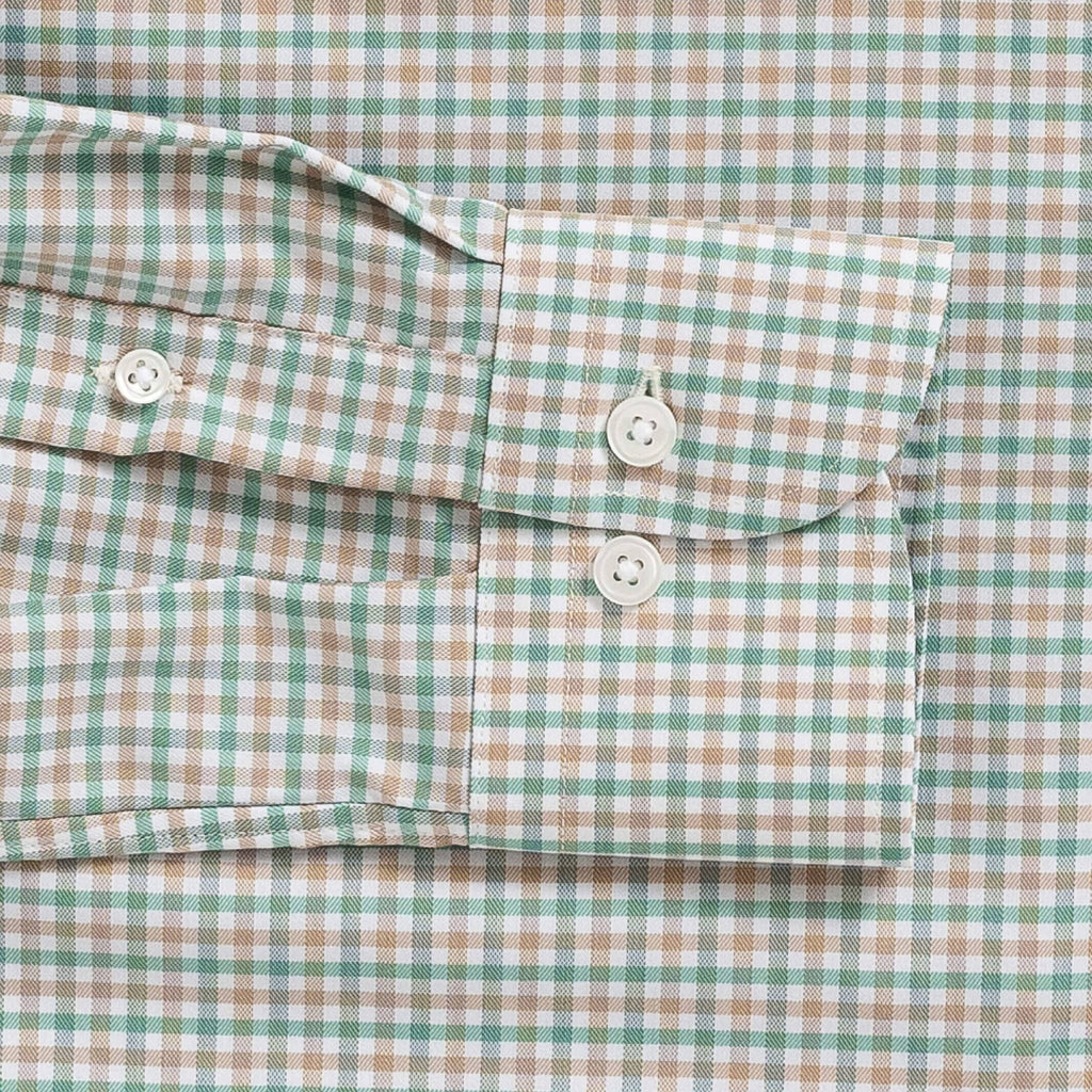 The Green Journey Flex Performance Tattersall Custom Shirt Custom Dress Shirt- Ledbury