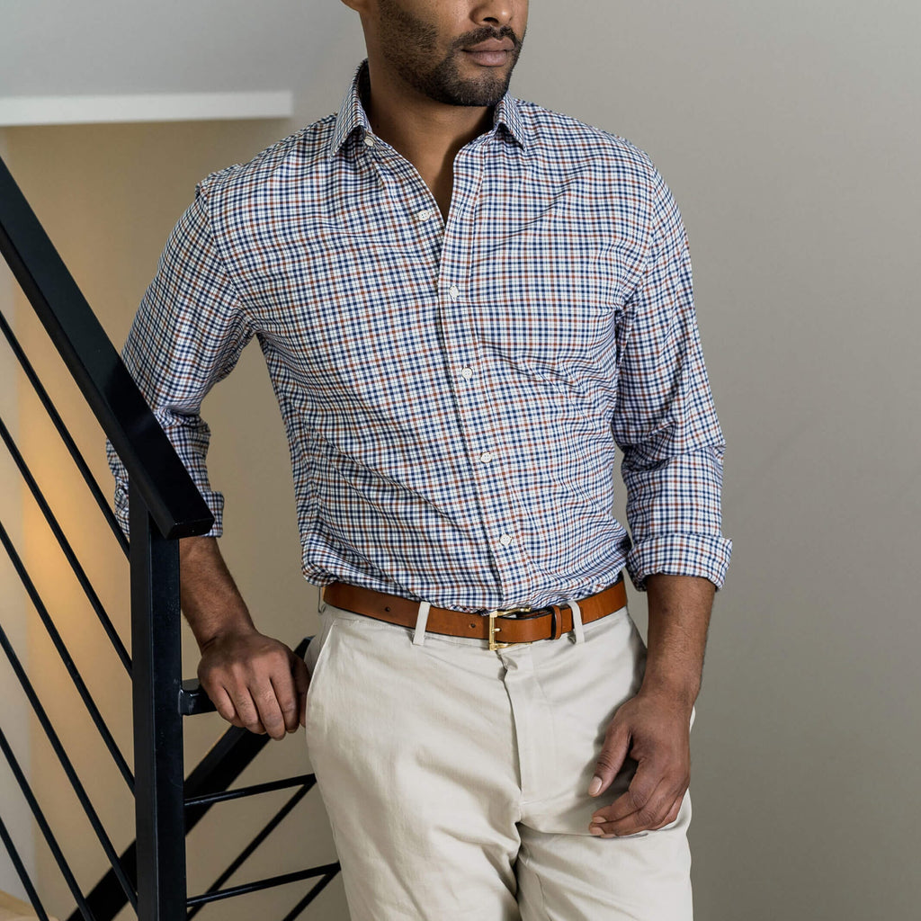 The Sienna Journey Flex Performance Check Custom Shirt Custom Dress Shirt- Ledbury