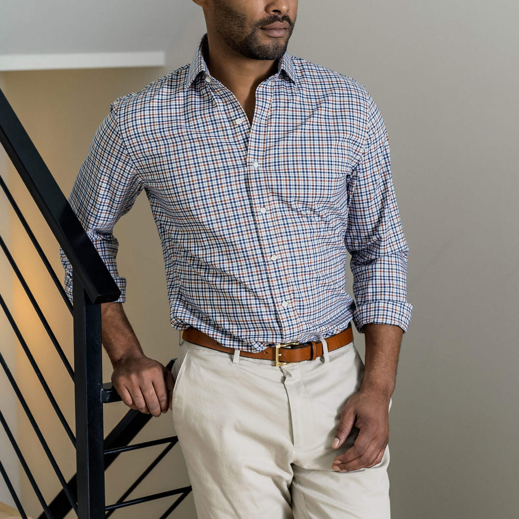 The Sienna Journey Flex Performance Check Custom Shirt Custom Dress Shirt- Ledbury