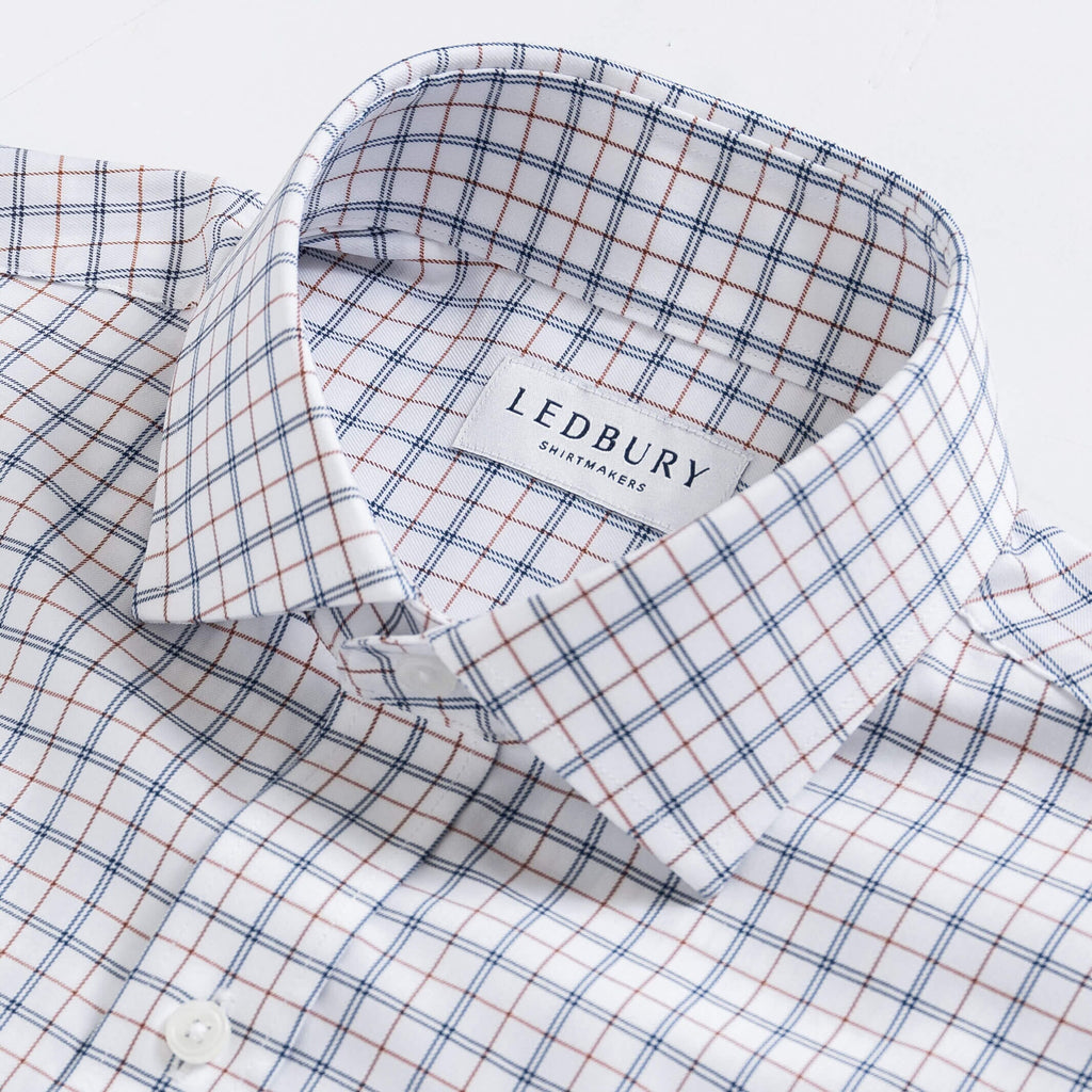 The Sienna Journey Flex Performance Windowpane Custom Shirt Custom Dress Shirt- Ledbury