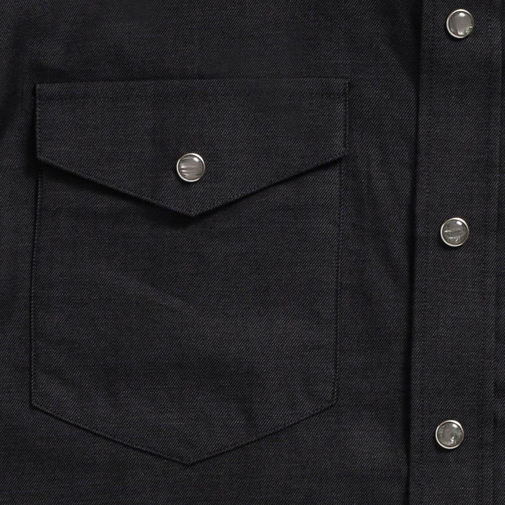 The Dark Grey Malone Washed Twill with Pearl Snaps Custom Shirt Custom Casual Shirt- Ledbury