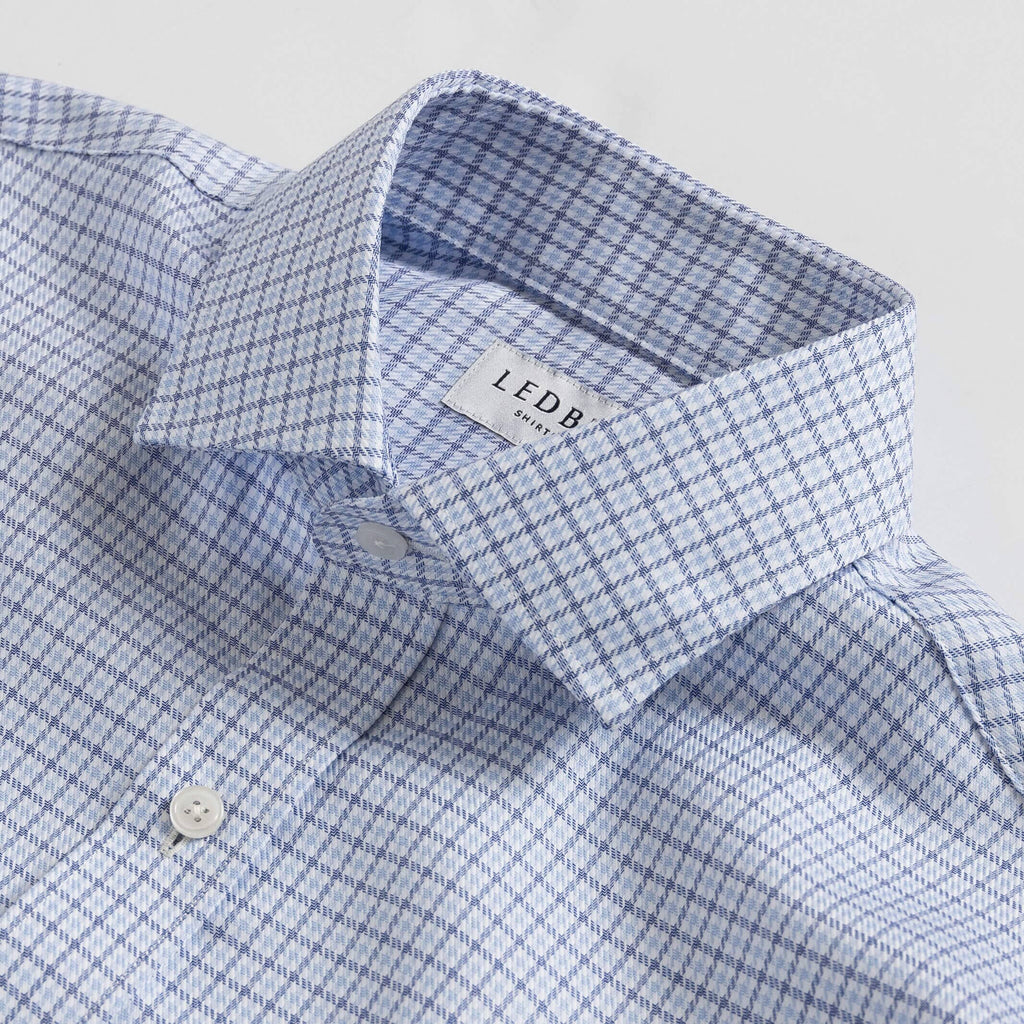 The Navy Carrington Non Iron Twill Custom Shirt Custom Dress Shirt- Ledbury