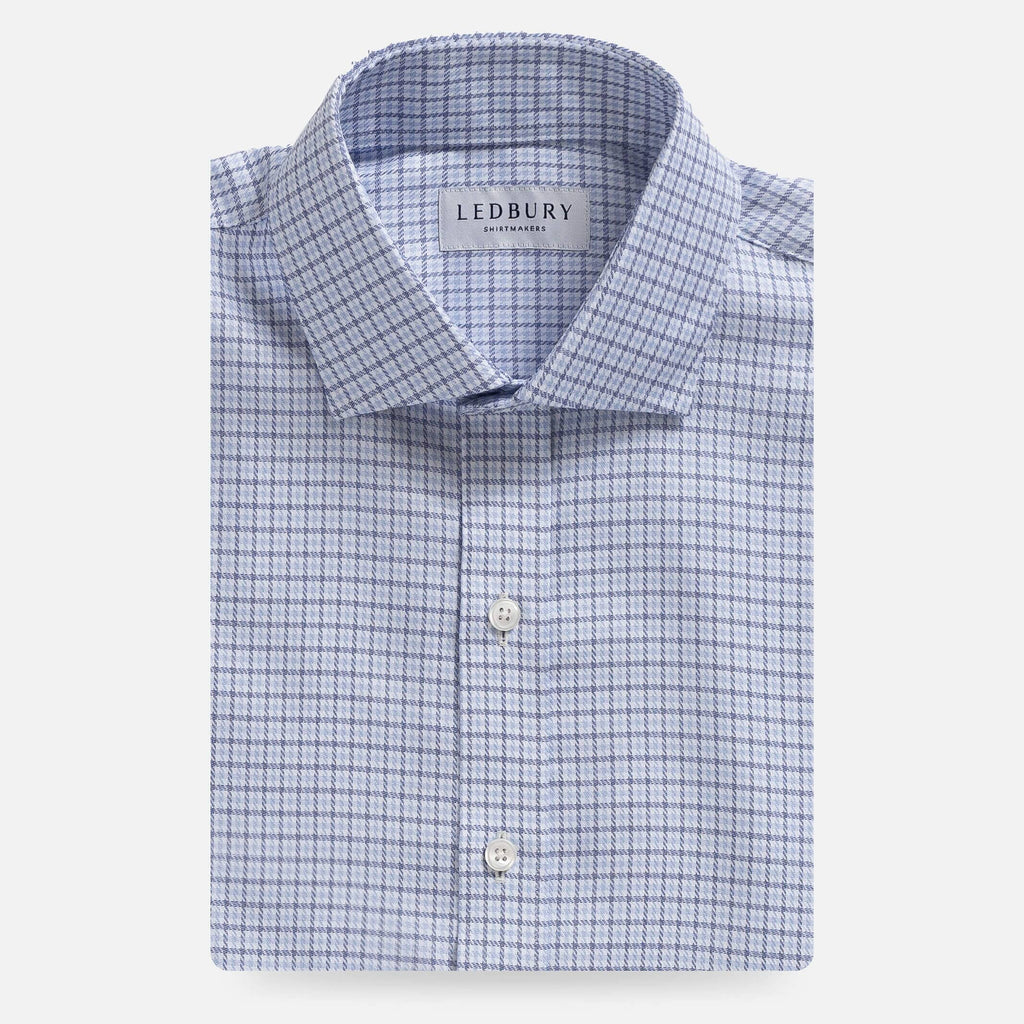 The Navy Carrington Non Iron Twill Custom Shirt Custom Dress Shirt- Ledbury