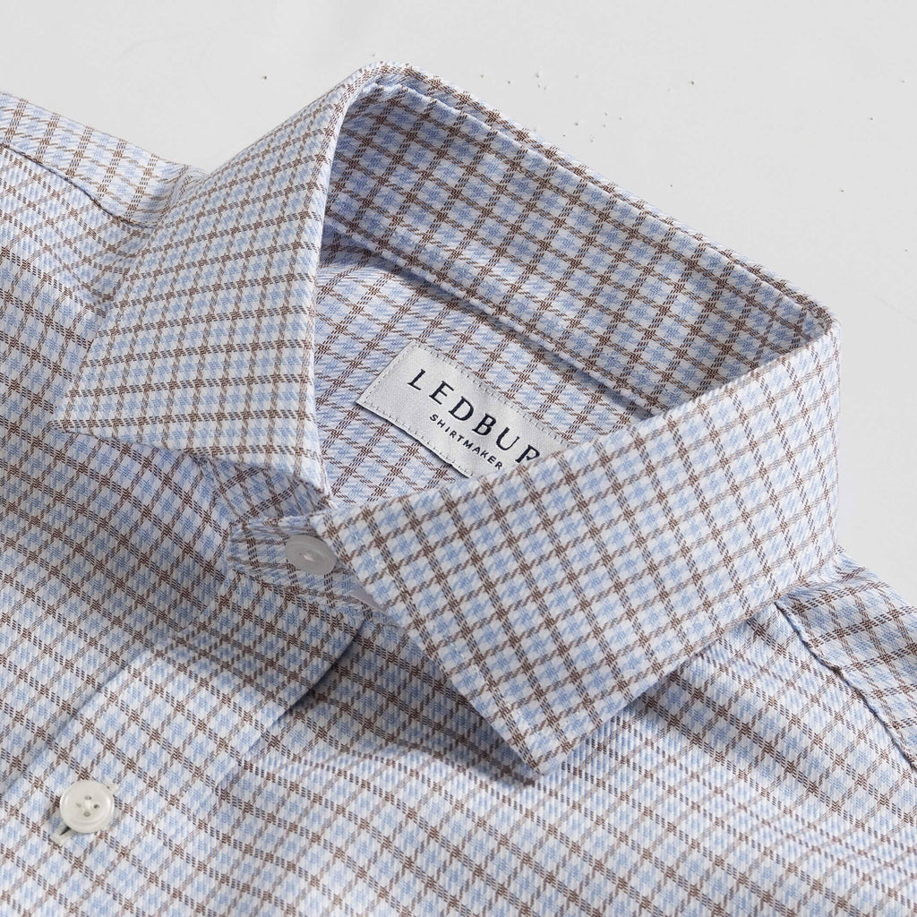 The Brown Carrington Non Iron Twill Custom Shirt Custom Dress Shirt- Ledbury