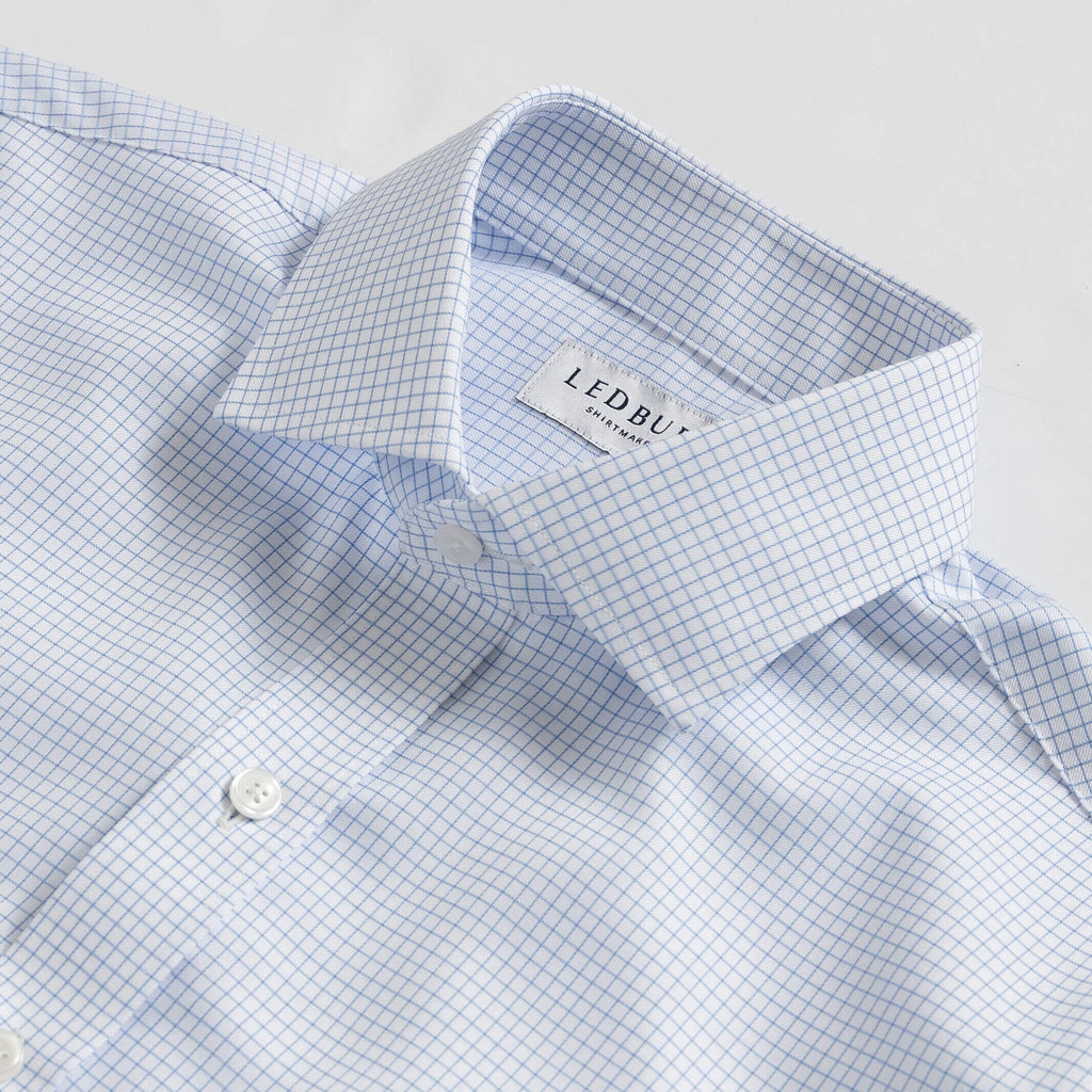 The Sky Blue Faber Non Iron Twill Custom Shirt Custom Dress Shirt- Ledbury