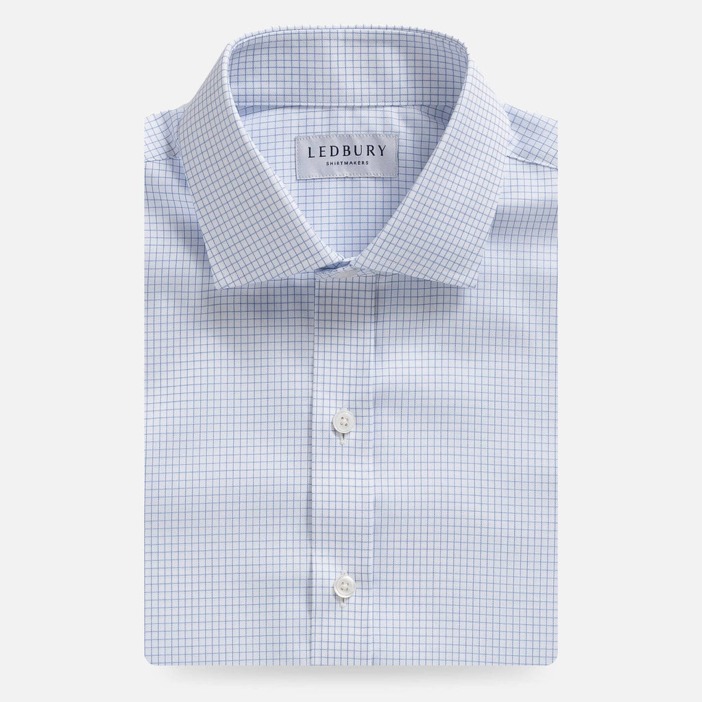 The Sky Blue Faber Non Iron Twill Custom Shirt Custom Dress Shirt- Ledbury