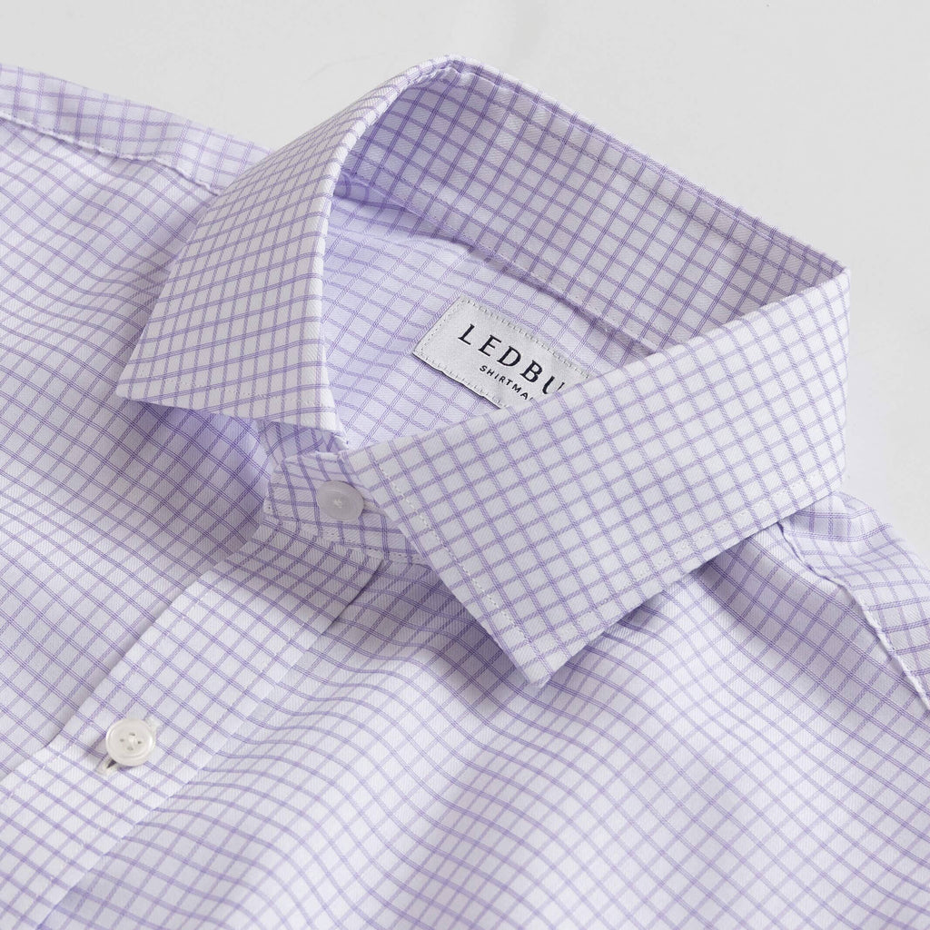 The Lavender Owenby Comfort Stretch Check Custom Shirt Custom Dress Shirt- Ledbury