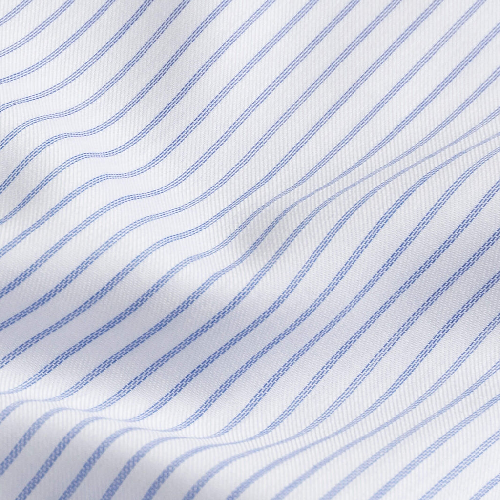 The Blue Owenby Comfort Stretch Stripe Custom Shirt Custom Dress Shirt- Ledbury