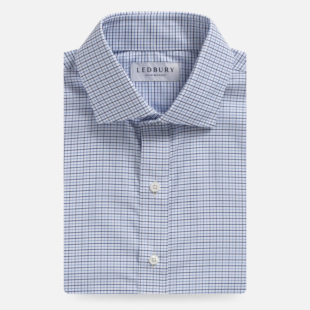 The Navy Blue Keel Performance Twill Custom Shirt Custom Dress Shirt- Ledbury